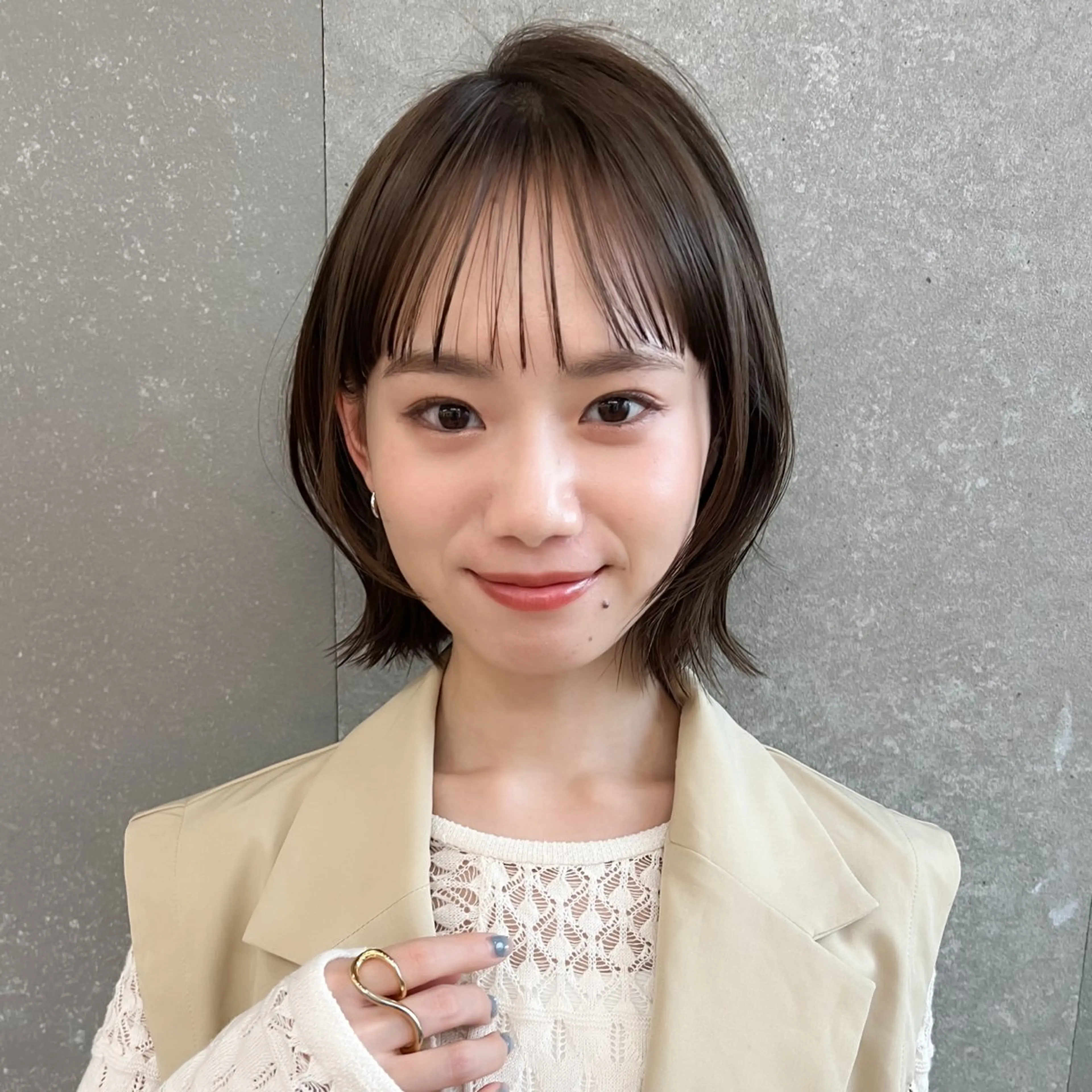 ショート カラー カット ヘアカラー トリートメント ボブ/巻ける縮毛矯正 /韓国レイヤーはなのヘアスタイル