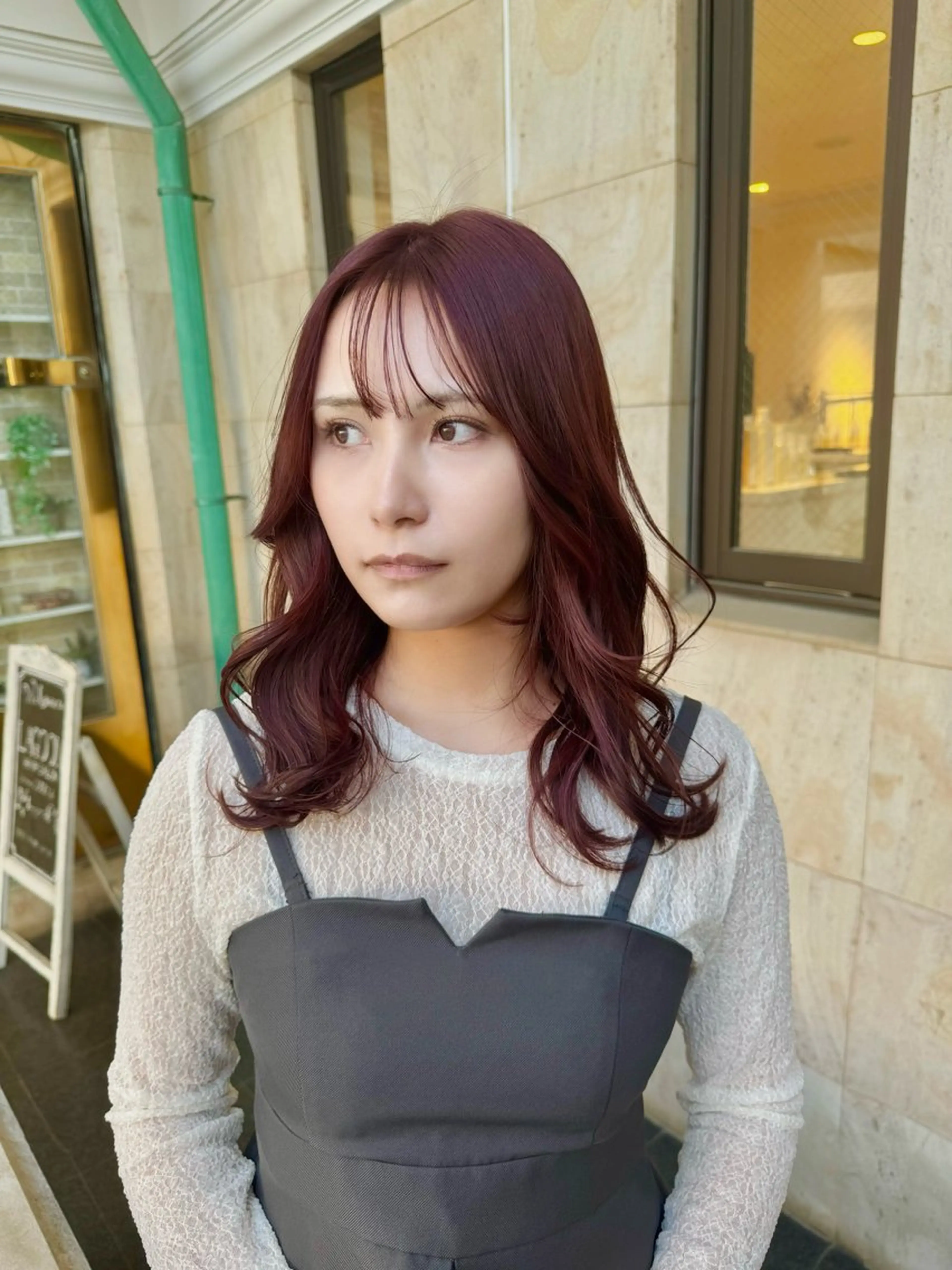 セミロング カラー ブリーチ ダブルカラー ハイライトカラー 韓国風カラー ブリーチなしカラー ヘアカラー トリートメント ✨艶髪✨透明感✨ 山内大樹のヘアスタイル