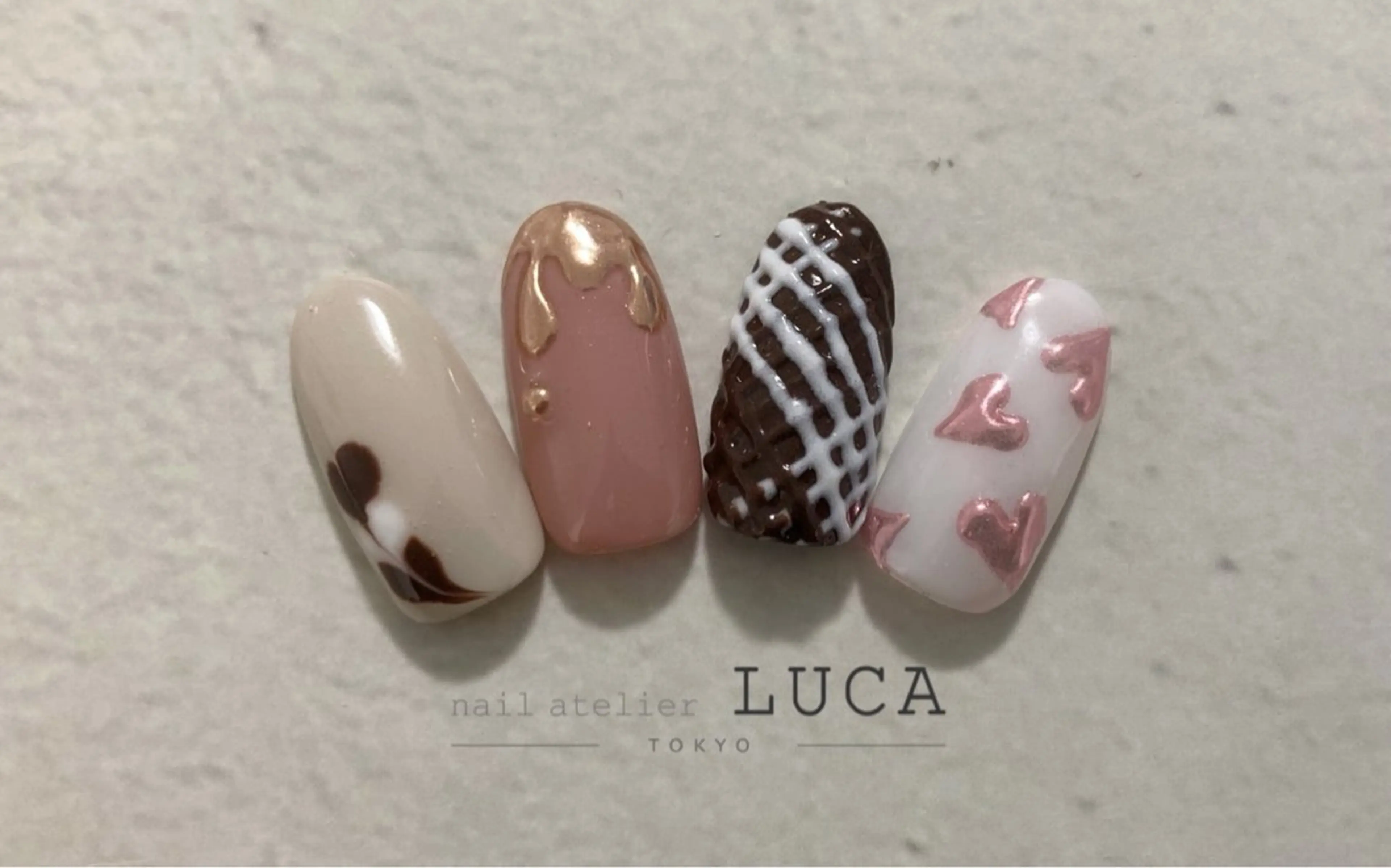 ネイル アートネイル バレンタイン ネイルアトリエルカ 米原のネイルデザイン