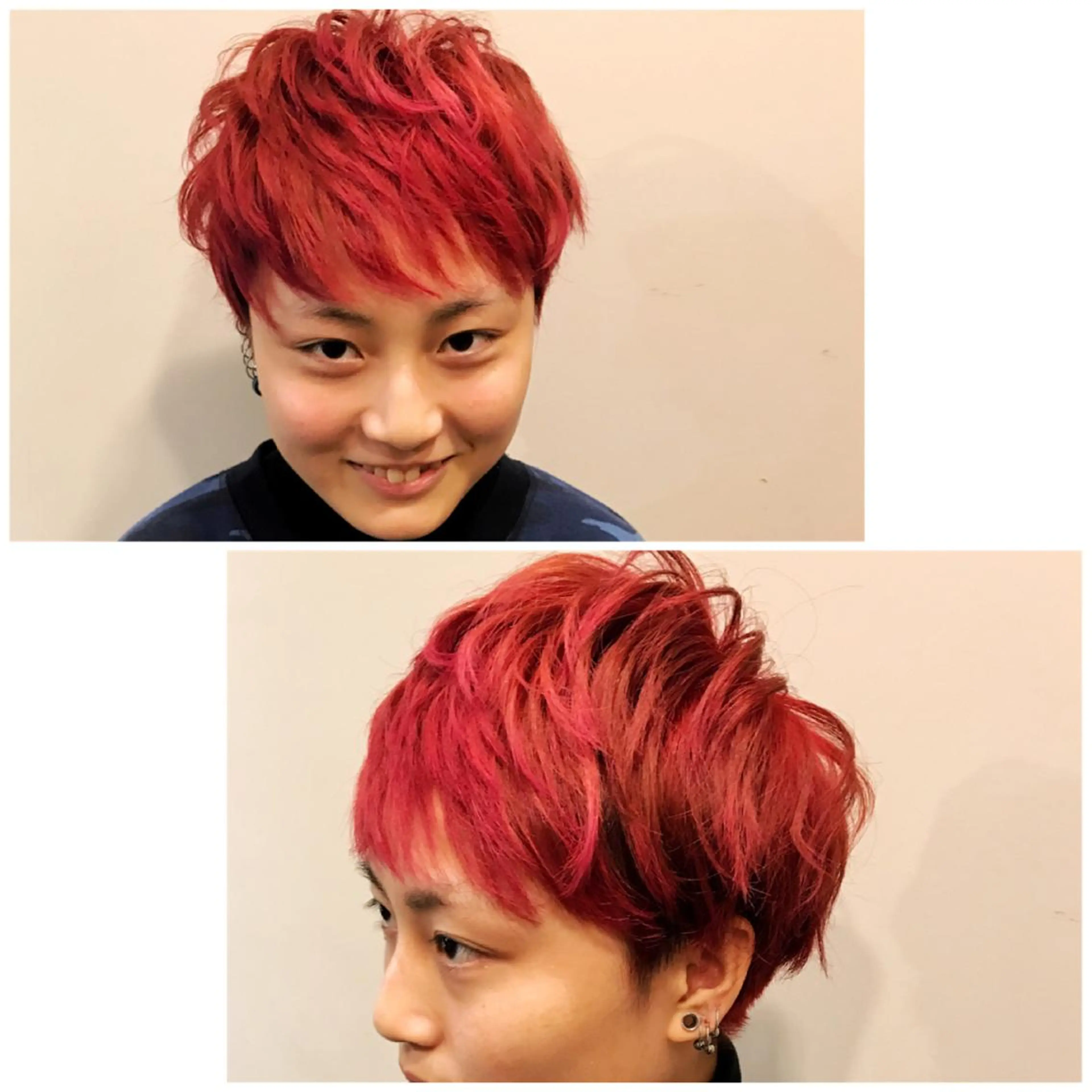 ショート カラー レッドカラー skin所属・中村 梨沙のマツエク・マツパデザイン