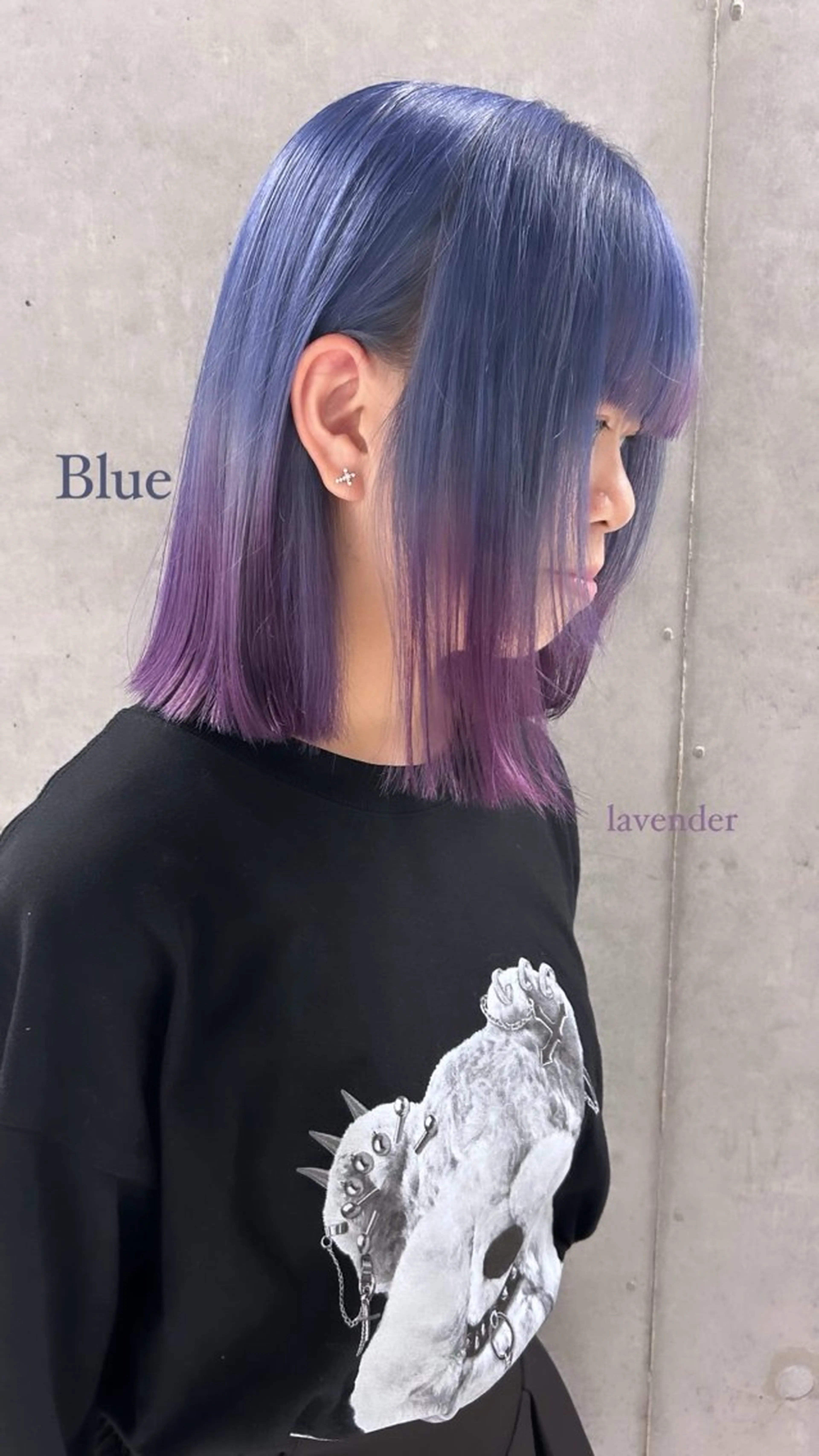 ミディアム カラー 切りっぱなしボブ ボブレイヤー デザインカラー グラデーションカラー ハイトーンカラー shizuna/天神 /メンズ/ボブのヘアスタイル