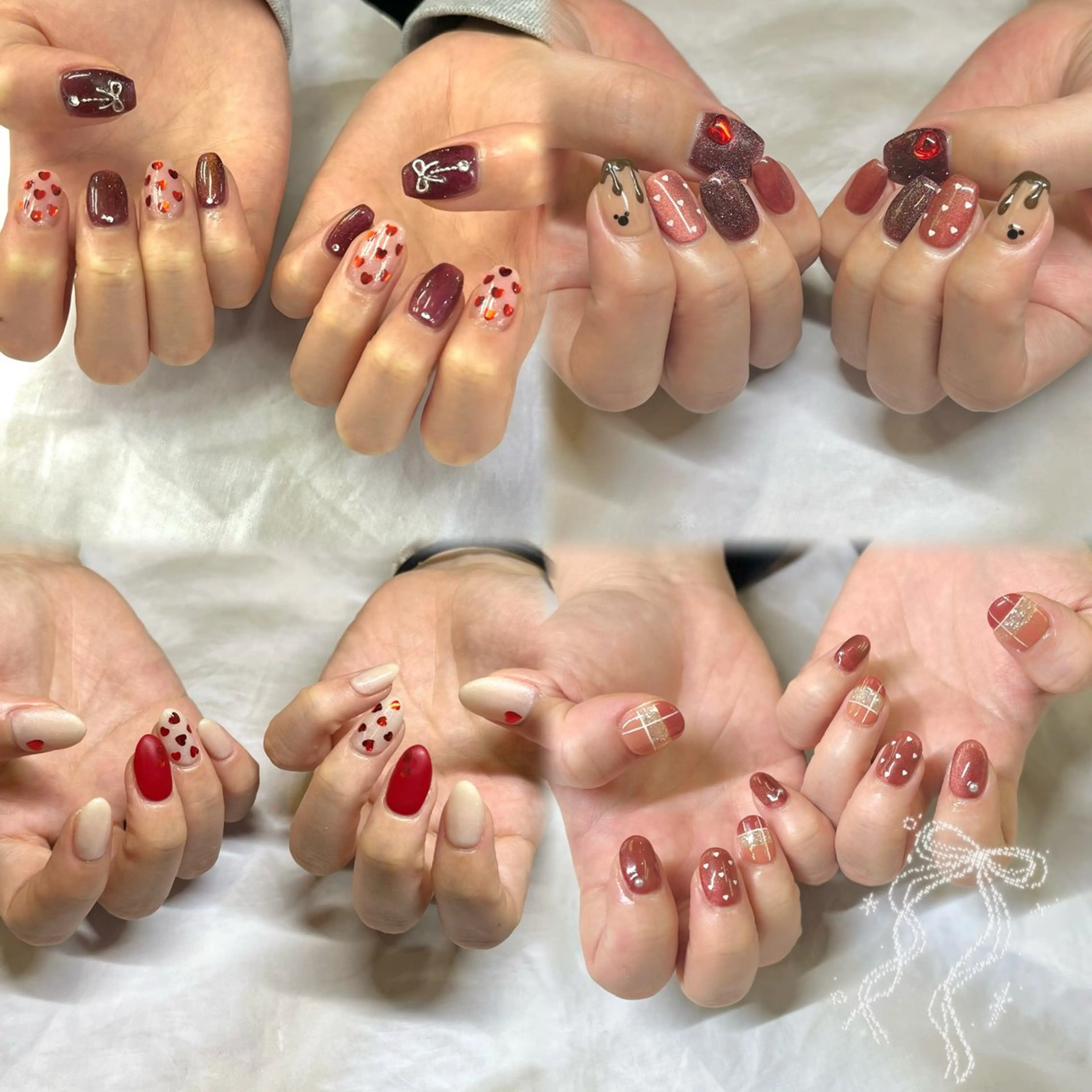 ネイル ハート バレンタイン ハンドネイル ハンドケア ✩UMEHARA✩ ネイル/マツパのネイルデザイン