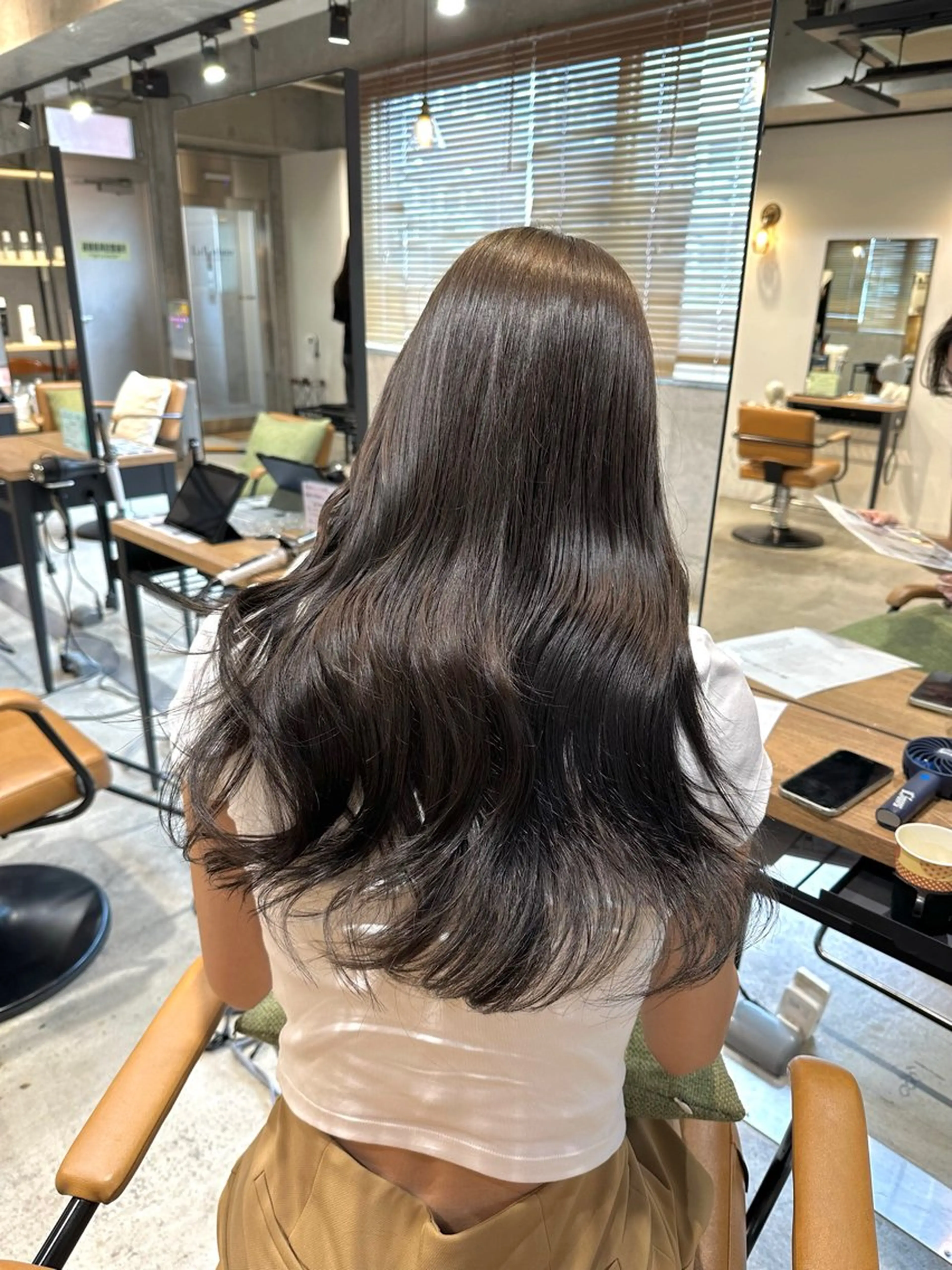 ロング カット ヘアカラー トリートメント ヘッドスパ 韓国レイヤー・ボブ/ 暖色⭐️優香⭐️のヘアスタイル