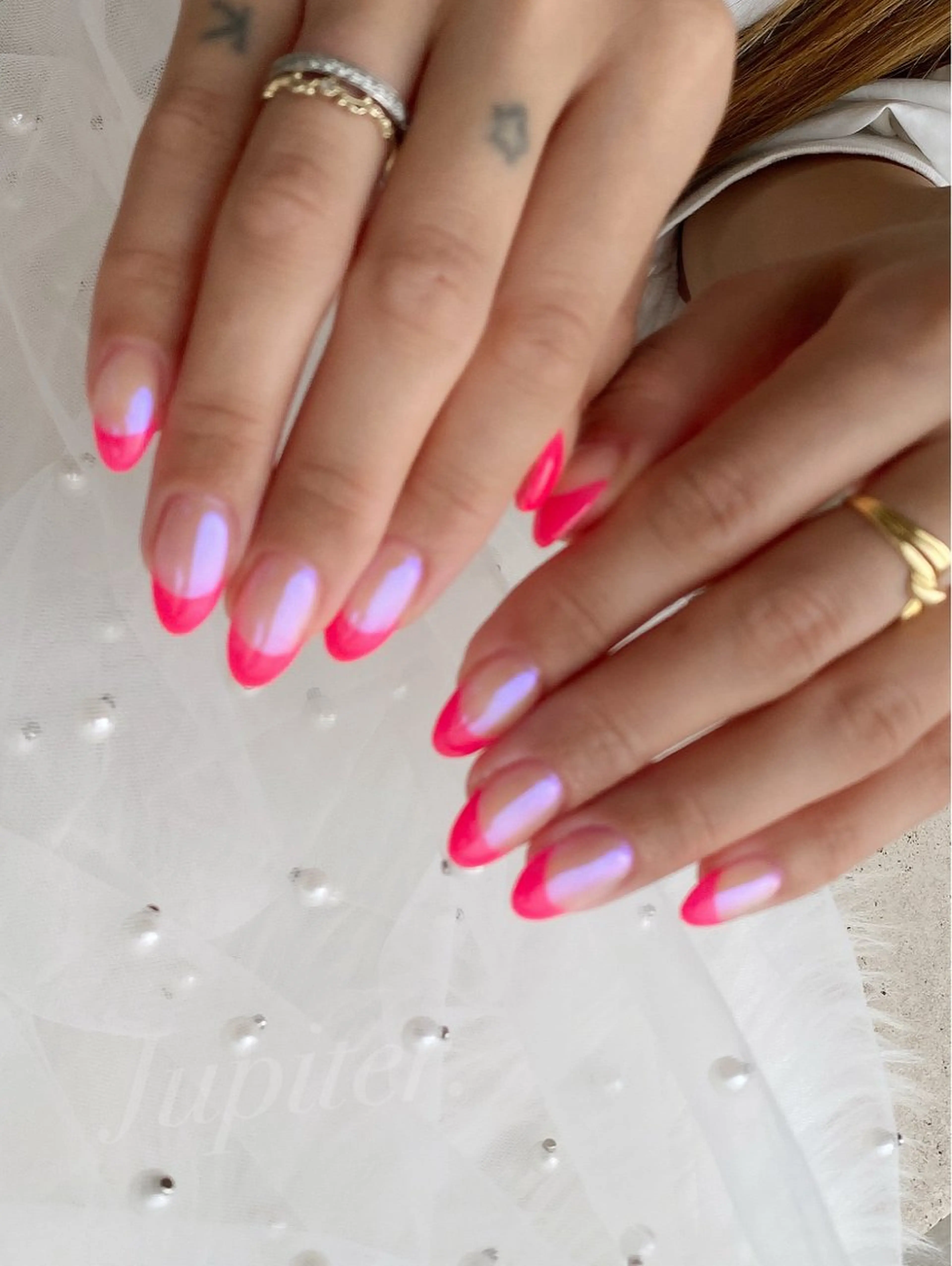 ネイル オーロラネイル フレンチネイル ハンドネイル PrivateSalon Jupiter所属・Jupiter .のネイルデザイン