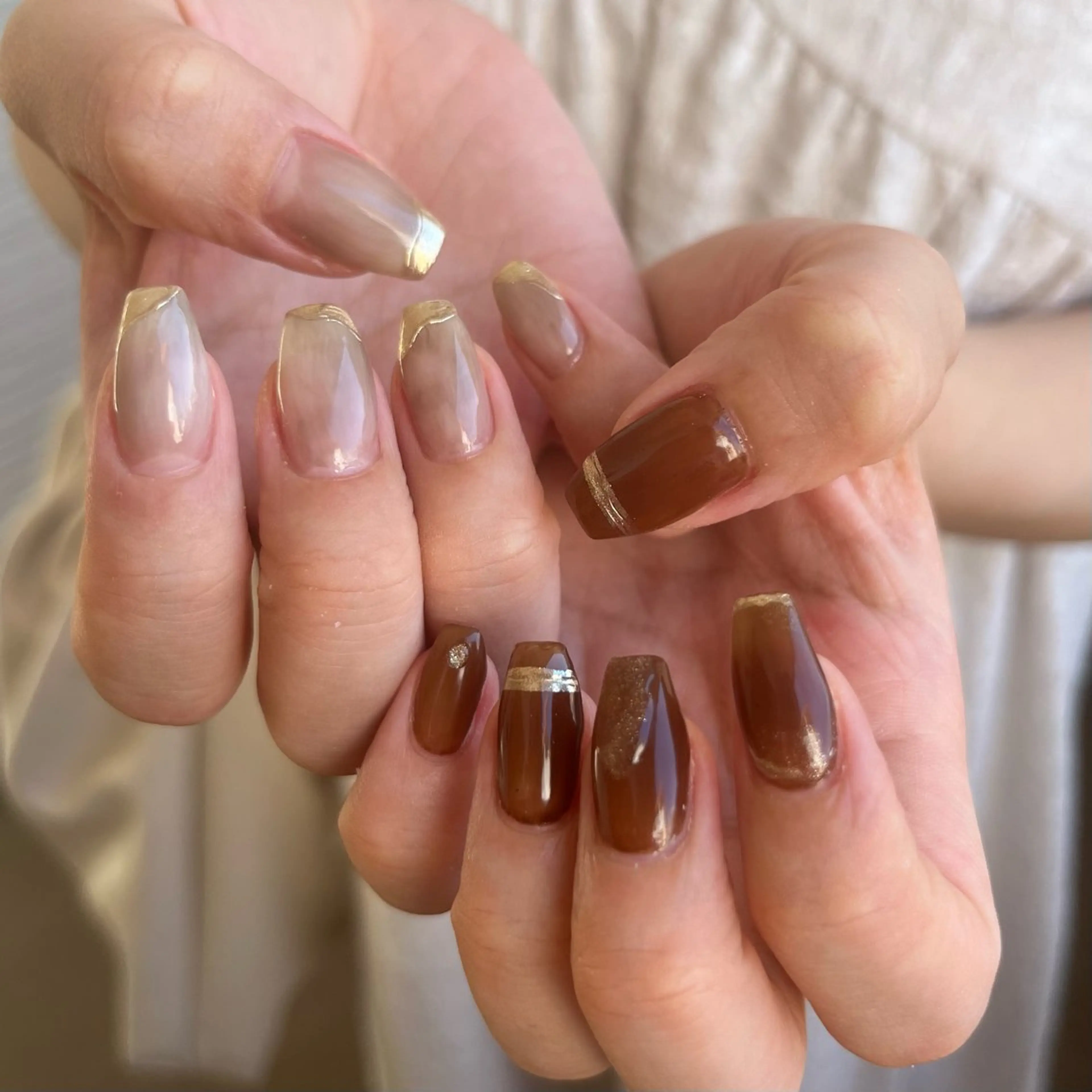 ネイル Ray. ちゅるん系ニュアンスのネイルデザイン