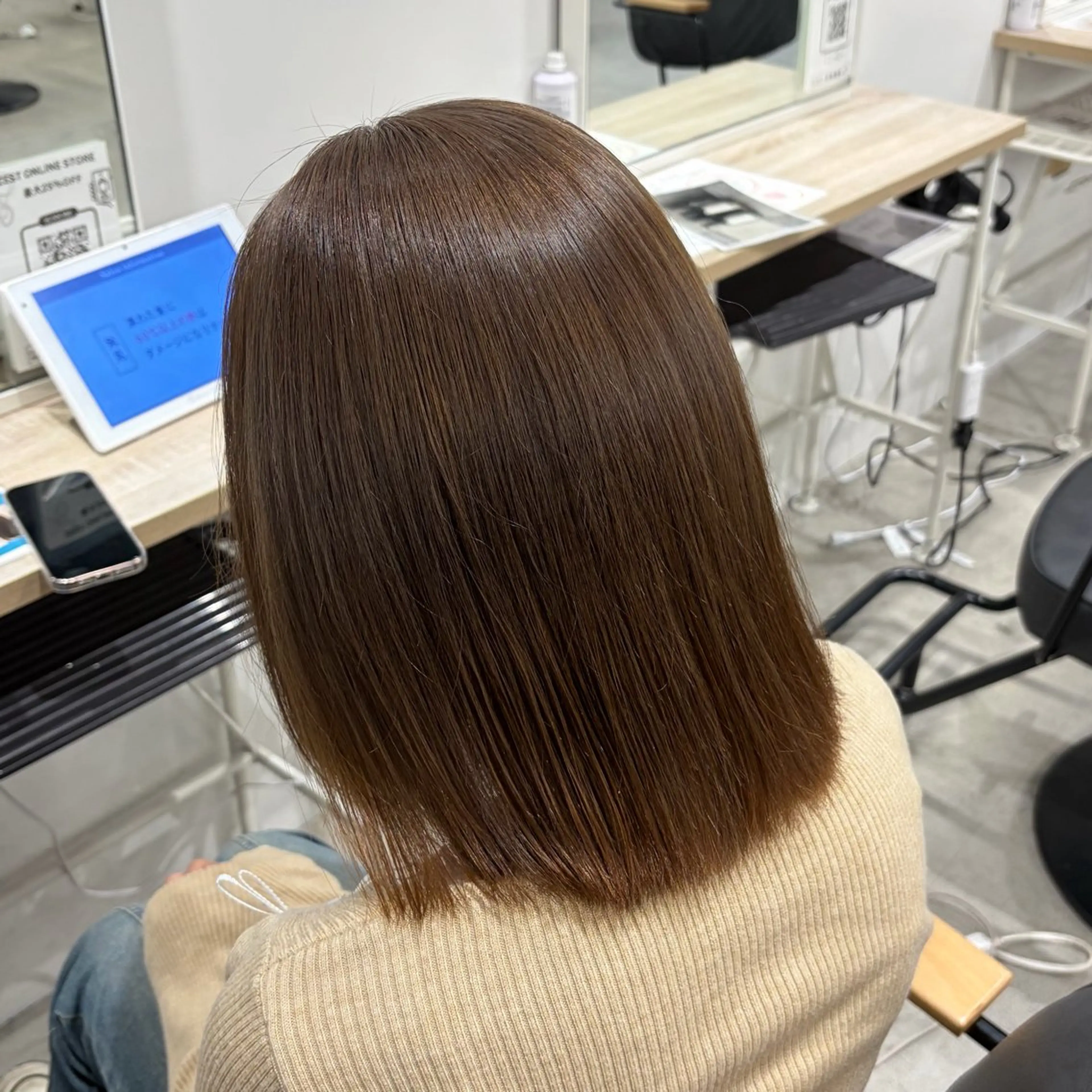 ミディアム カラー ヘアカラー ななみ.⋆𝜗𝜚 暖色艶カラー/まつパのヘアスタイル