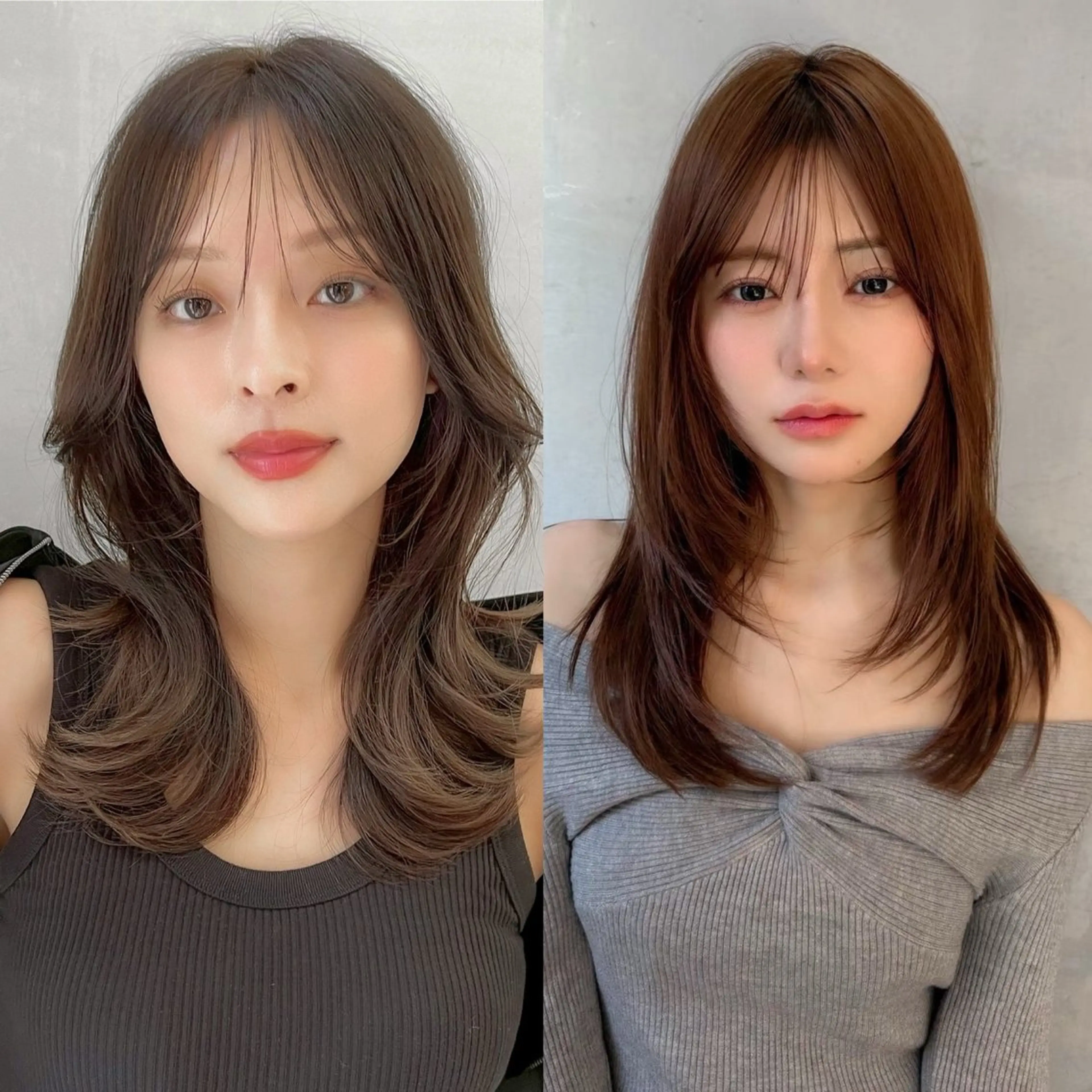 セミロング レイヤーカット ボブ/縮毛矯正 虎白のヘアスタイル