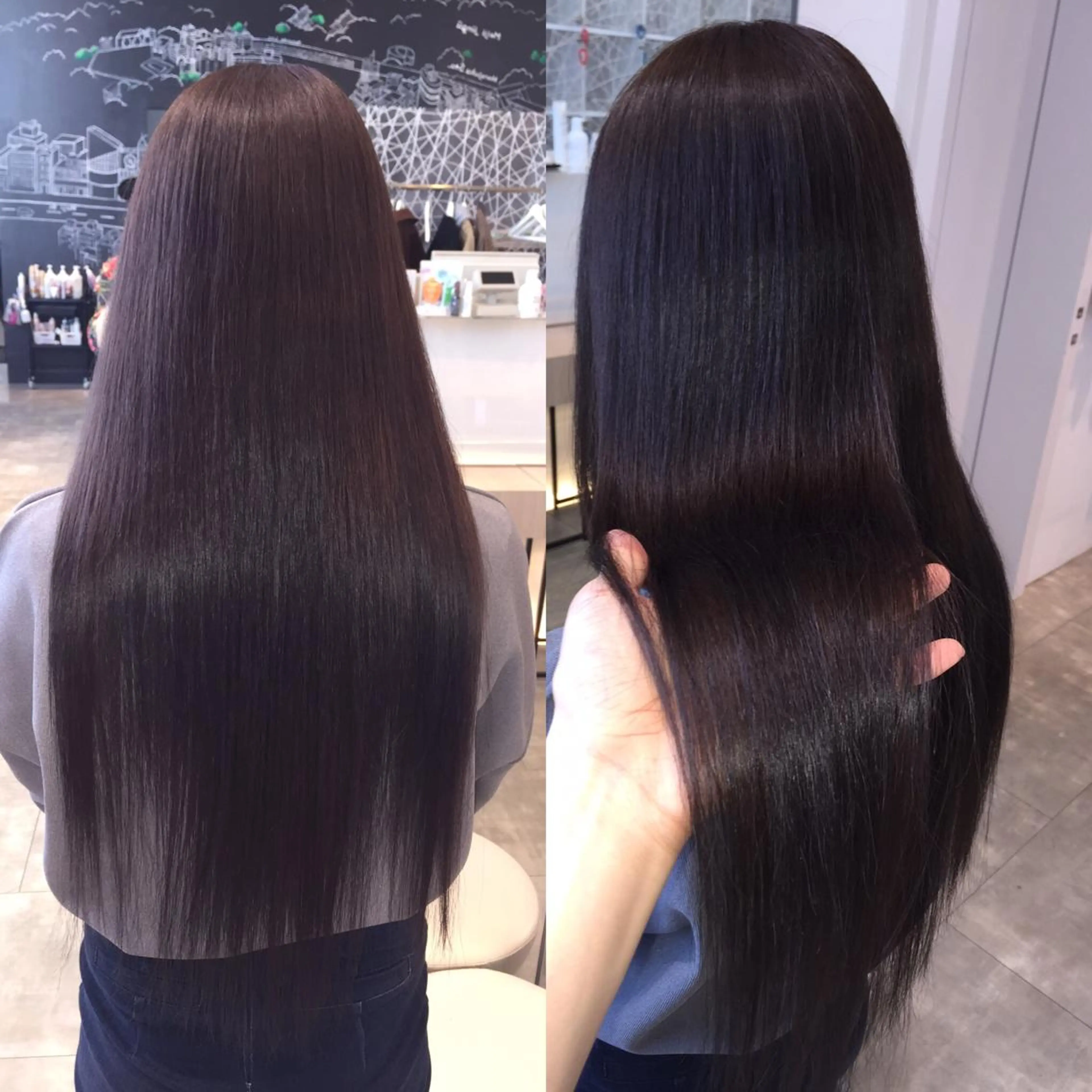 セミロング ロング カラー アッシュ ダークアッシュ Re:ta KANZOのヘアスタイル