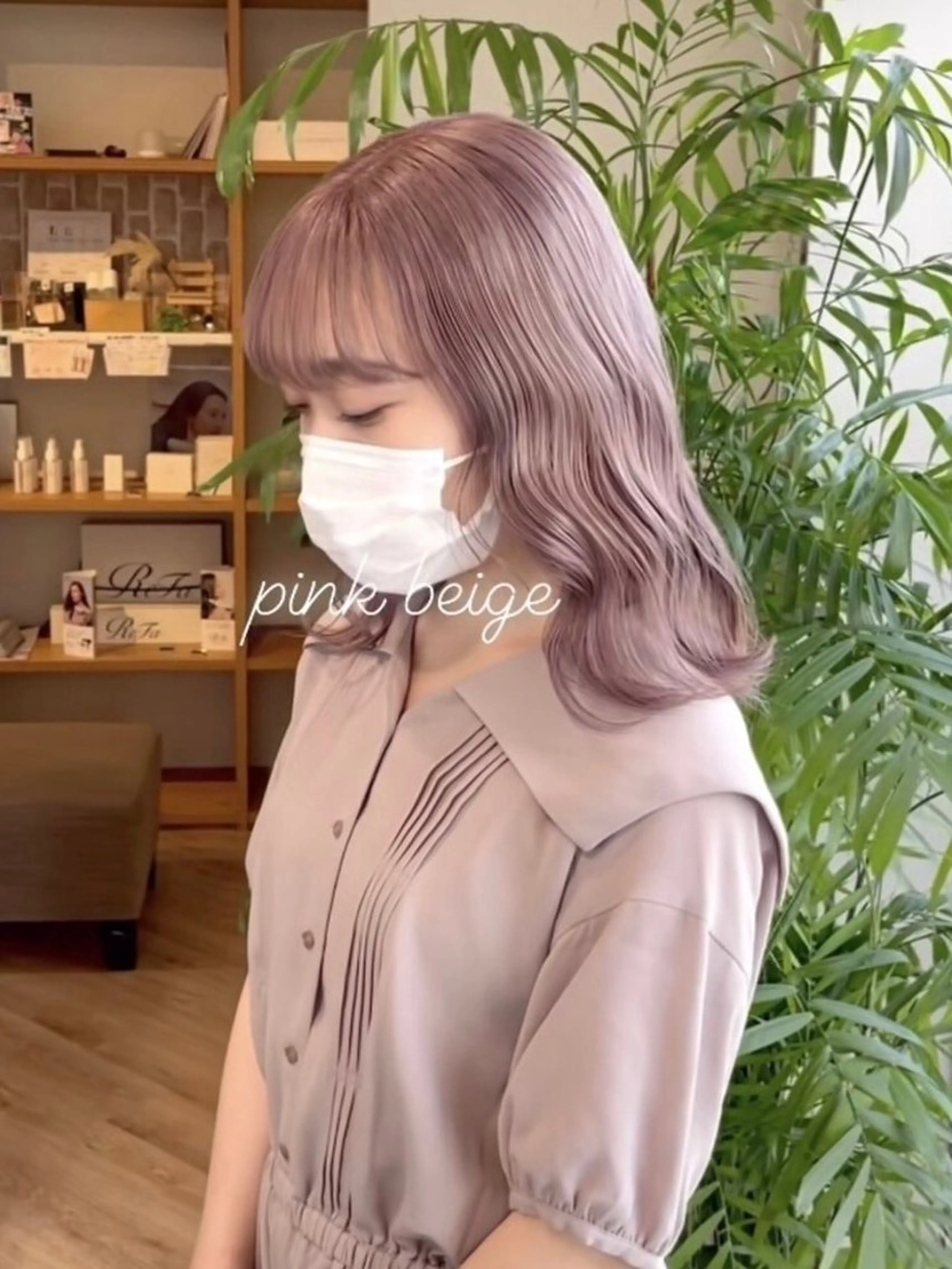 セミロング カラー パーマ ヘアアレンジ アディクシーカラー バレイヤージュ ベージュカラー 黒髪 ブリーチ 江坂エリア最安値◎ ブリーチ*土田のヘアスタイル