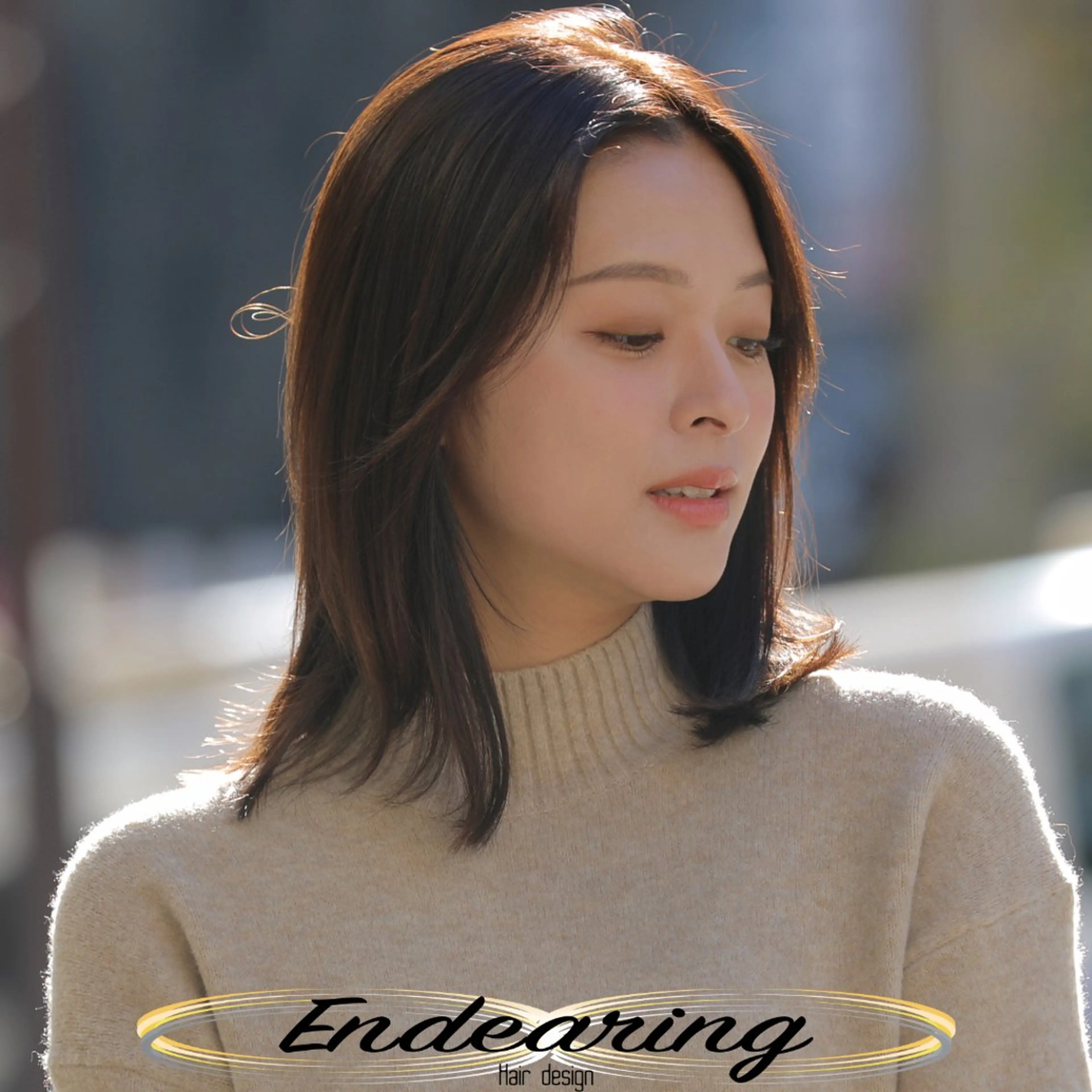 ミディアム カット ヘアカラー Endearing 銀座/レイヤーカットのヘアスタイル