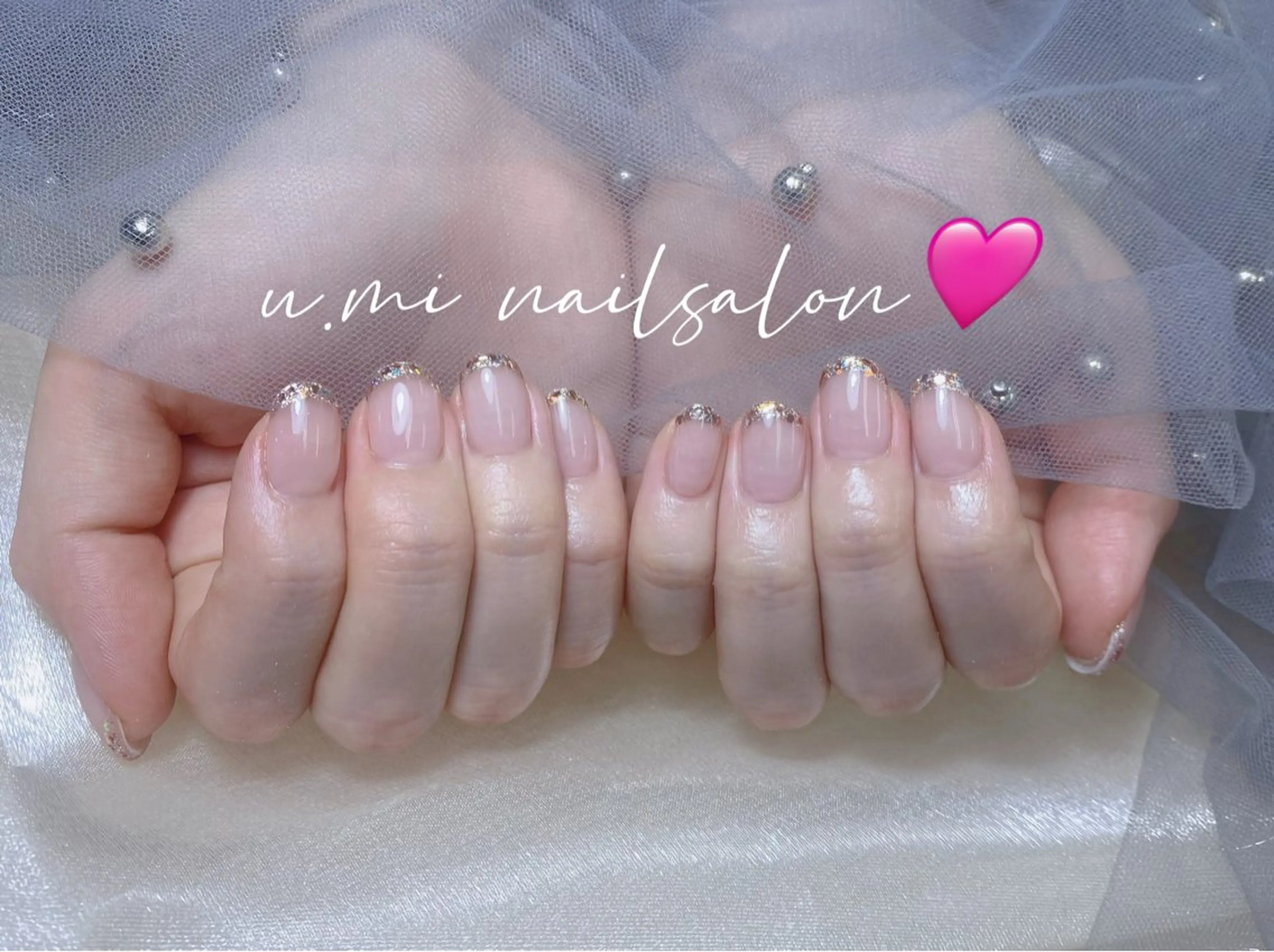 ネイル フレンチネイル ガラスフレンチ U·Mi nail salon所属・U·MI 上野御徒町店のネイルデザイン