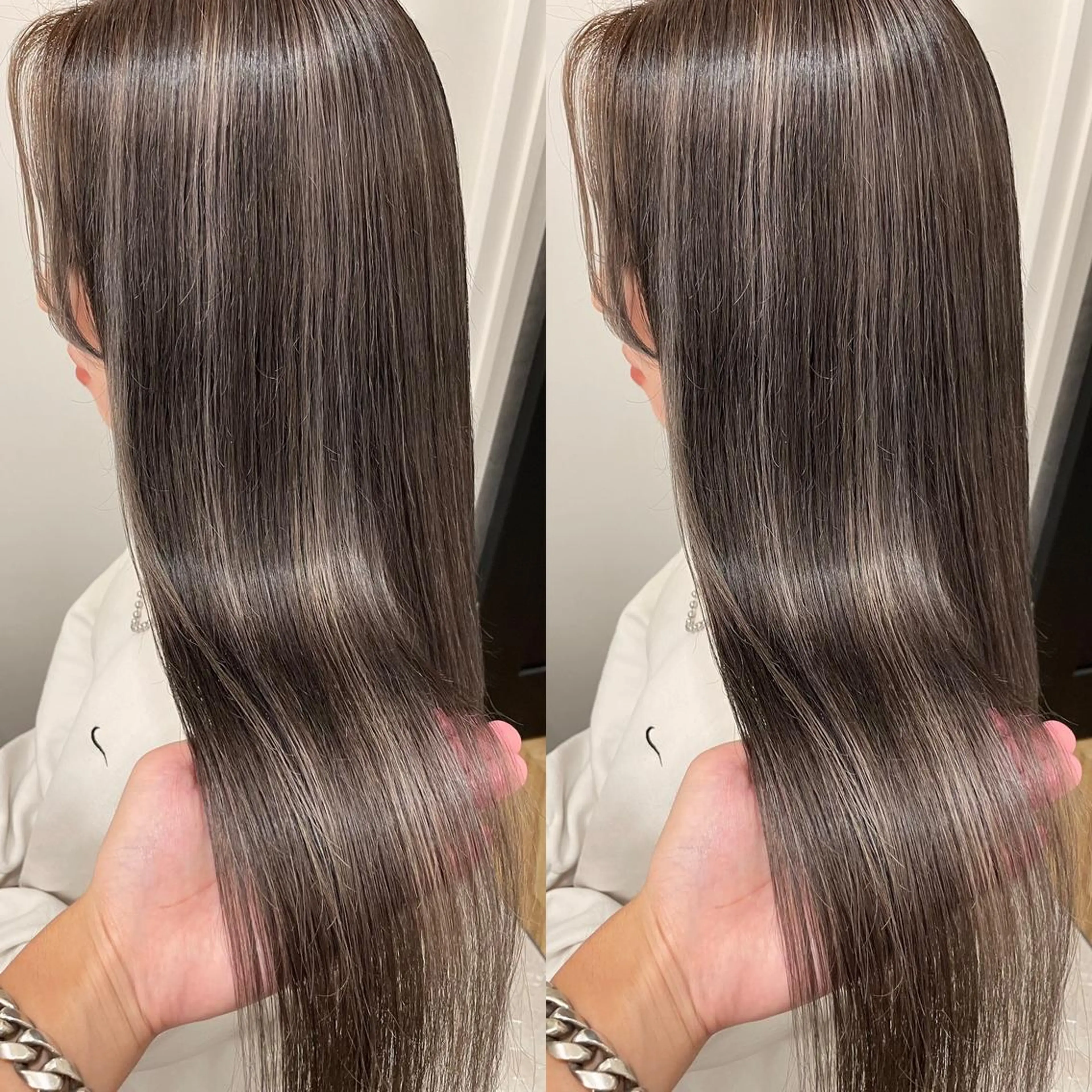 ロング ヘアカラー トリートメント 髪質改善will hairdesignのヘアスタイル