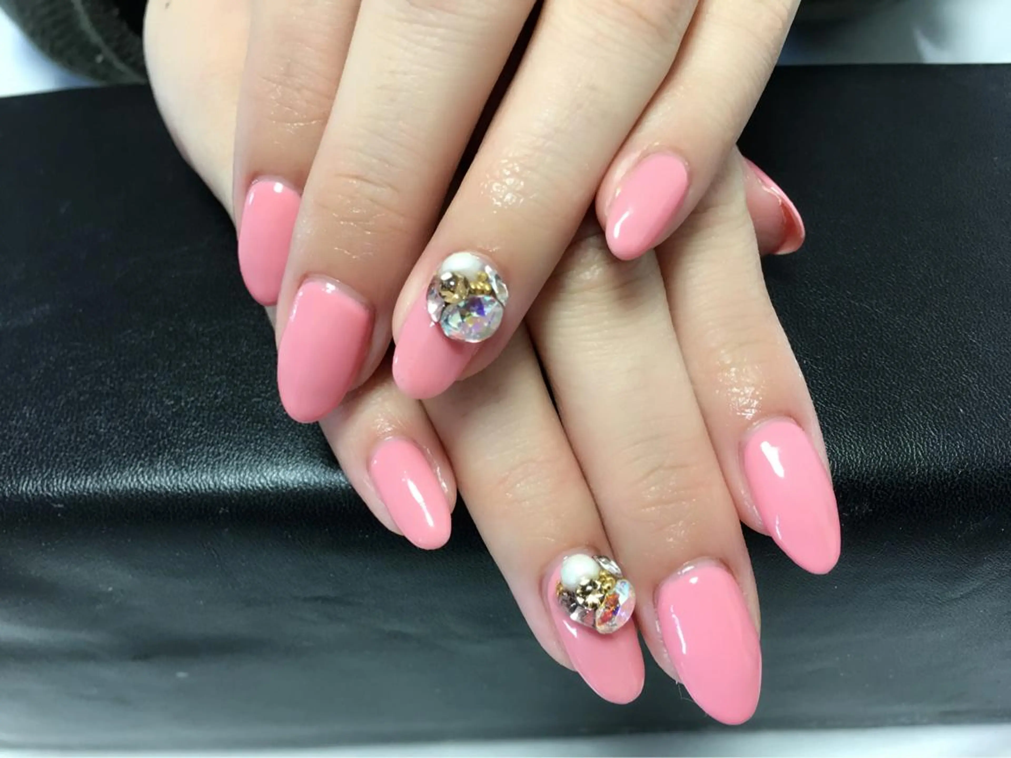 ネイル 長さ出し ジェルネイル ワンカラーネイル ピンク Nail RINK (ネイルリンク)のネイルデザイン