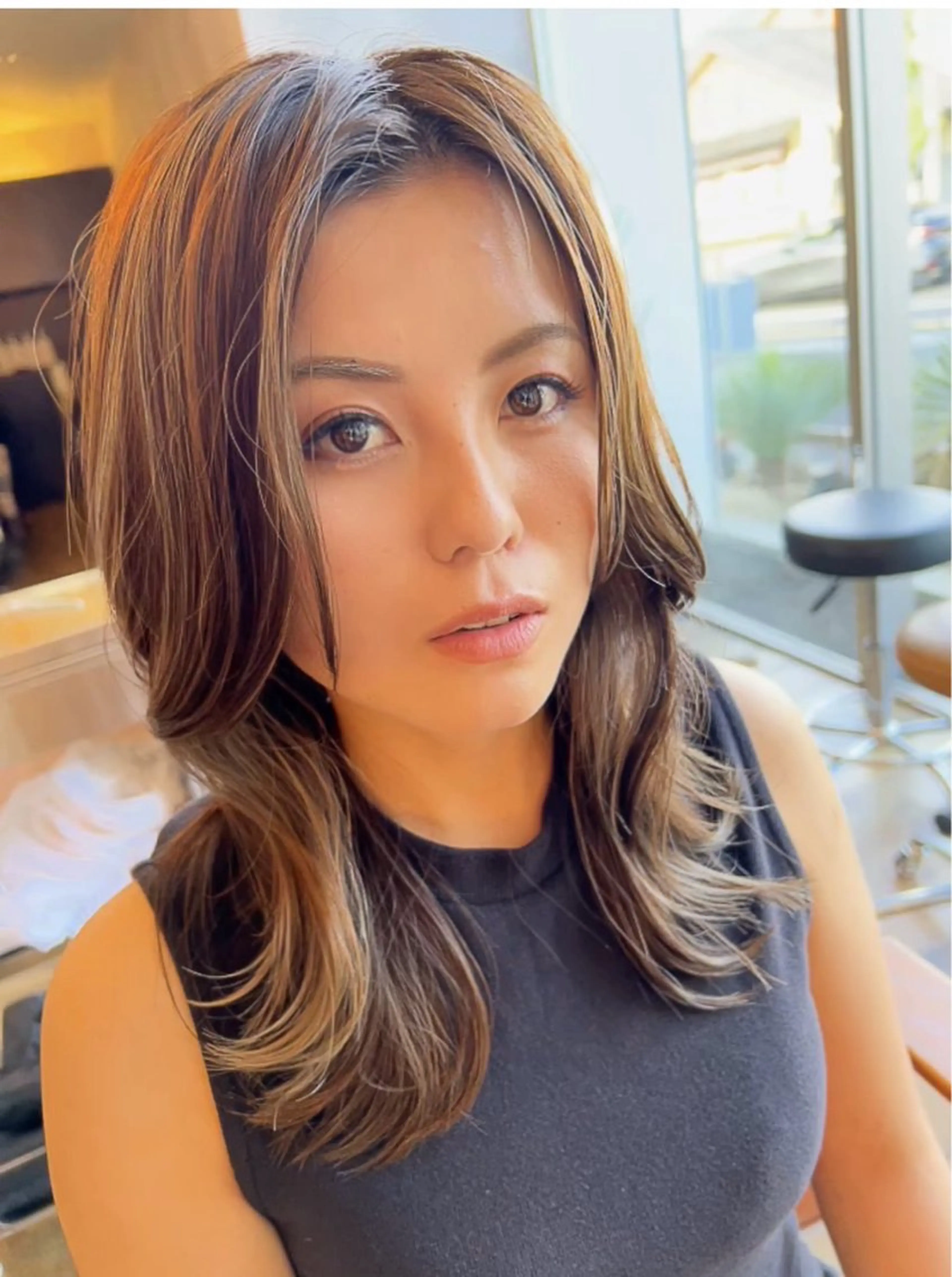 セミロング Glimpse中津店 髪質改善/マツエクのヘアスタイル