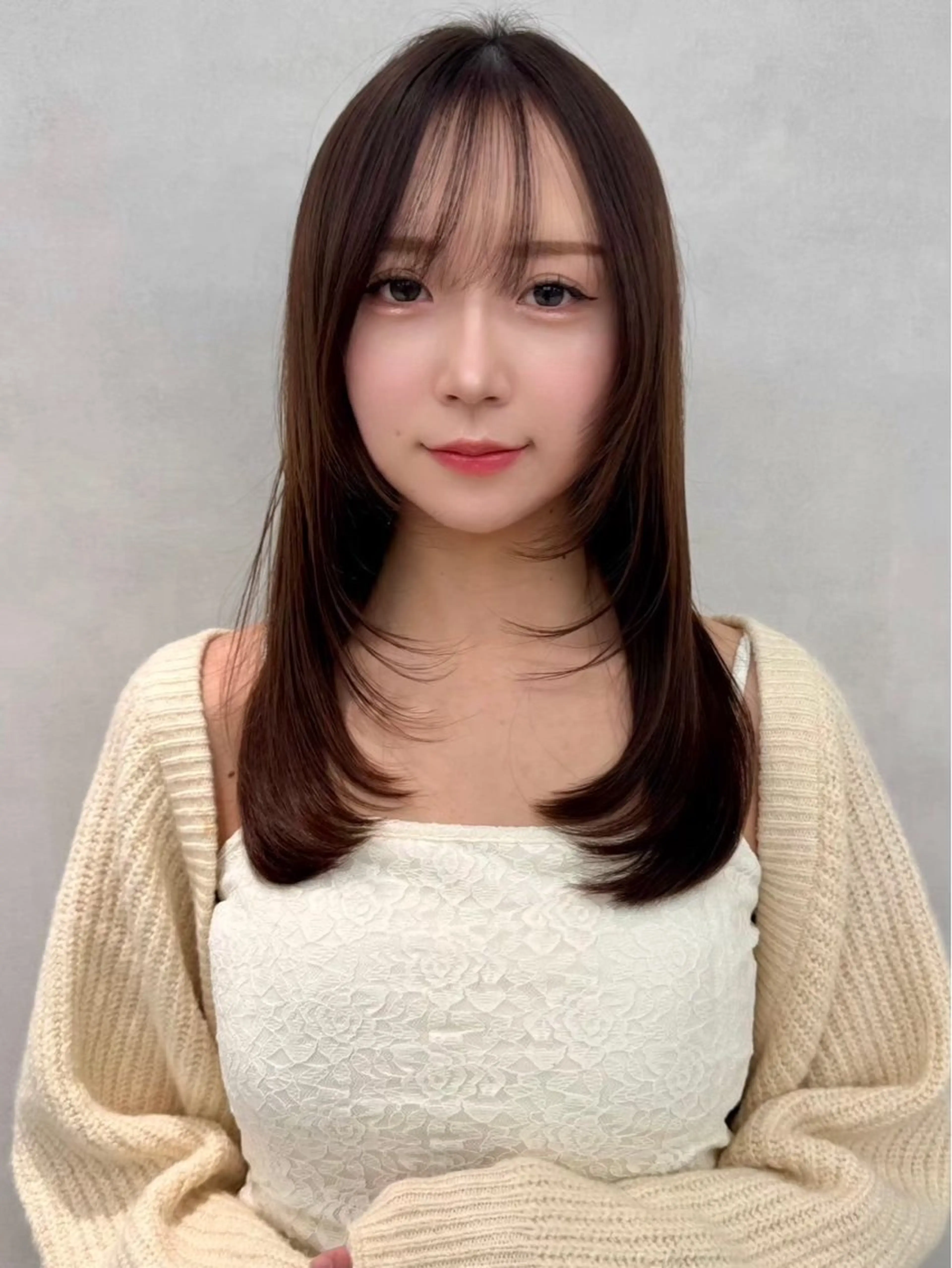 ミディアム カラー 透明感カラー 韓国風ヘア 縮毛矯正 ヘアカラー トリートメント 🇰🇷韓国ヘア★ 副店長.쿠리타⭐︎のヘアスタイル