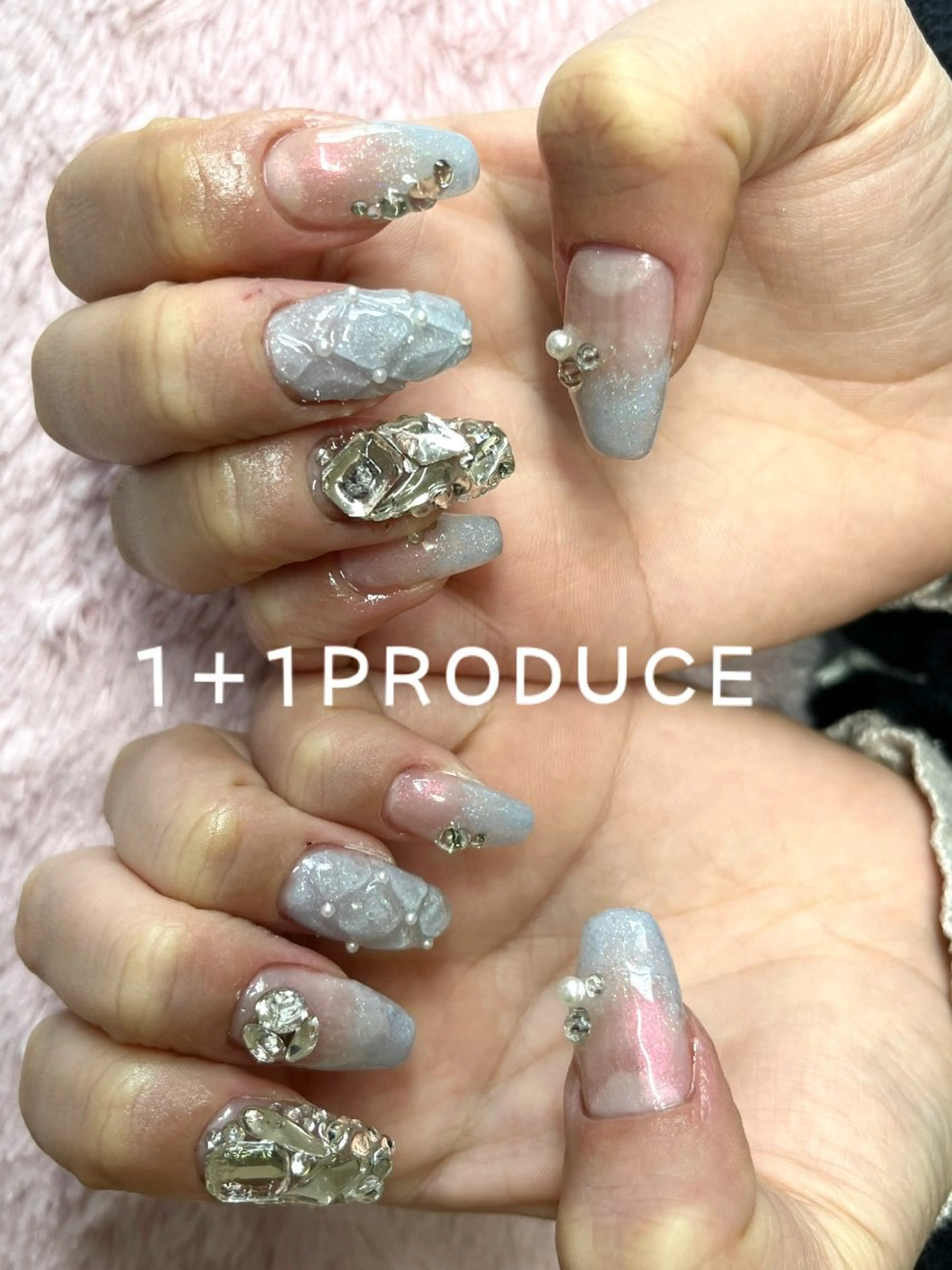 ネイル アートネイル 長さ出し ジェルネイル スカルプネイル 1+1 PRODUCEのネイルデザイン