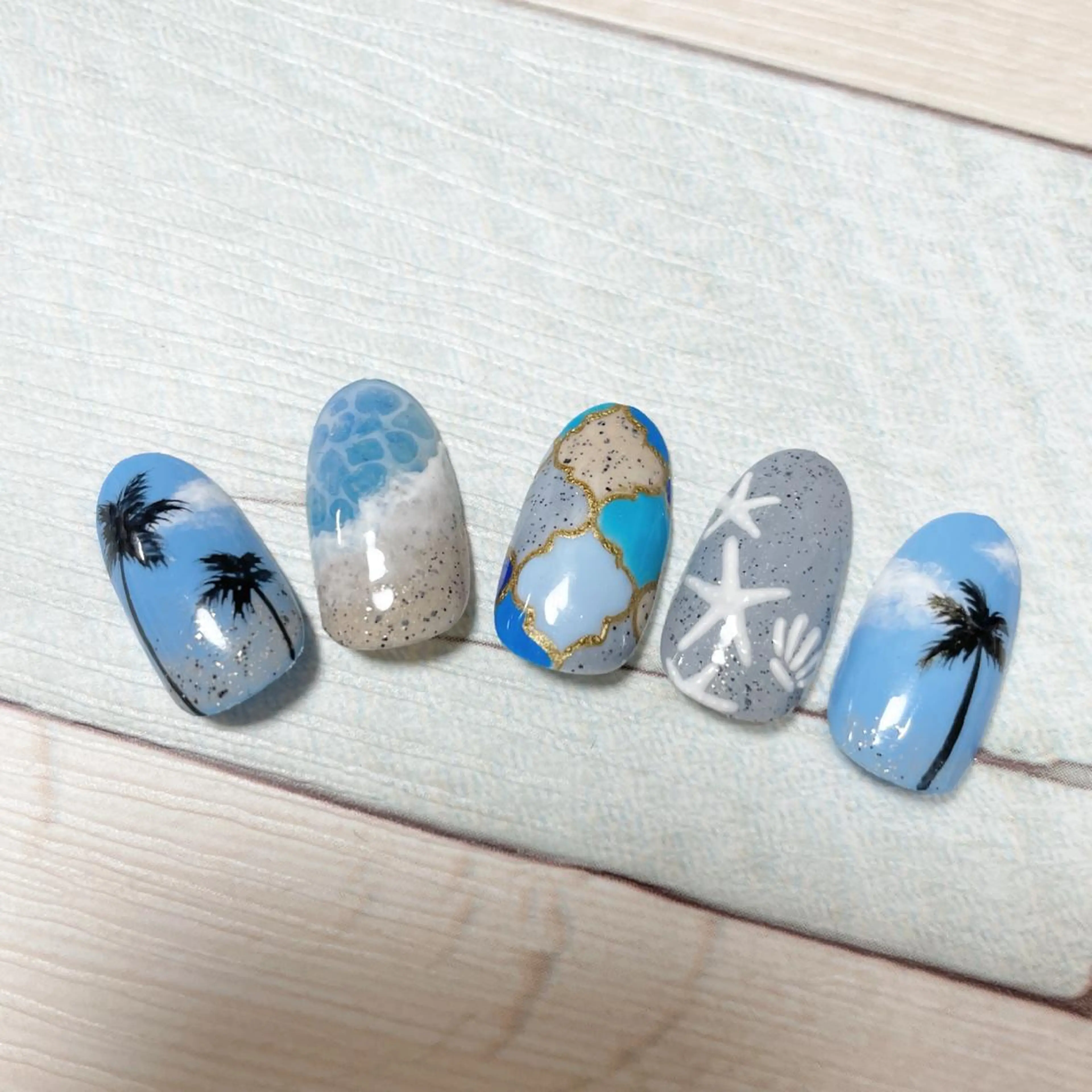 ネイル ブルー ジェルネイル 夏ネイル Nail Blue512所属・Nailist MINORIのネイルデザイン