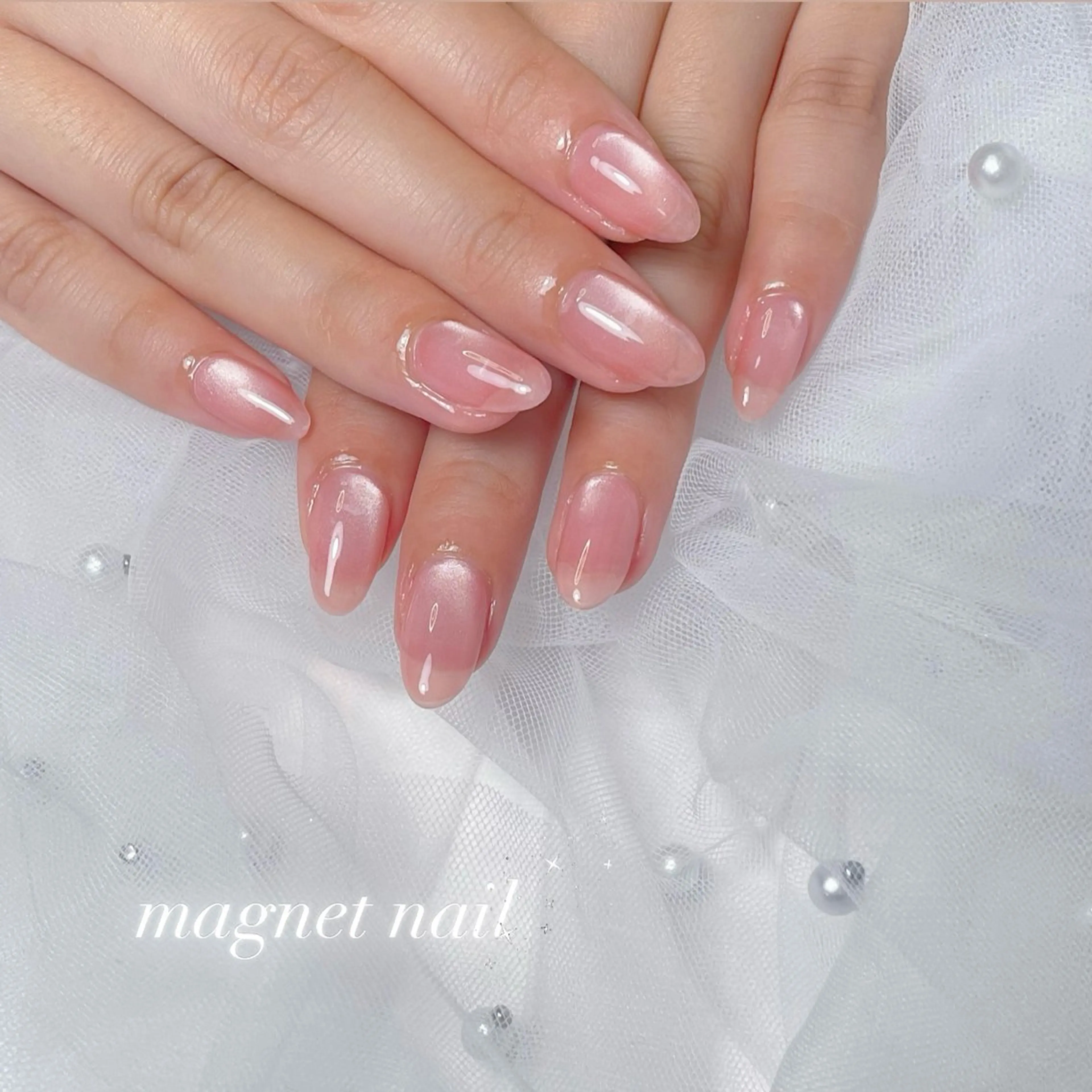 ネイル 長さ出し フラッシュネイル ジェルネイル 韓国ネイル マグネットネイル ハンドネイル RE SALONのネイルデザイン