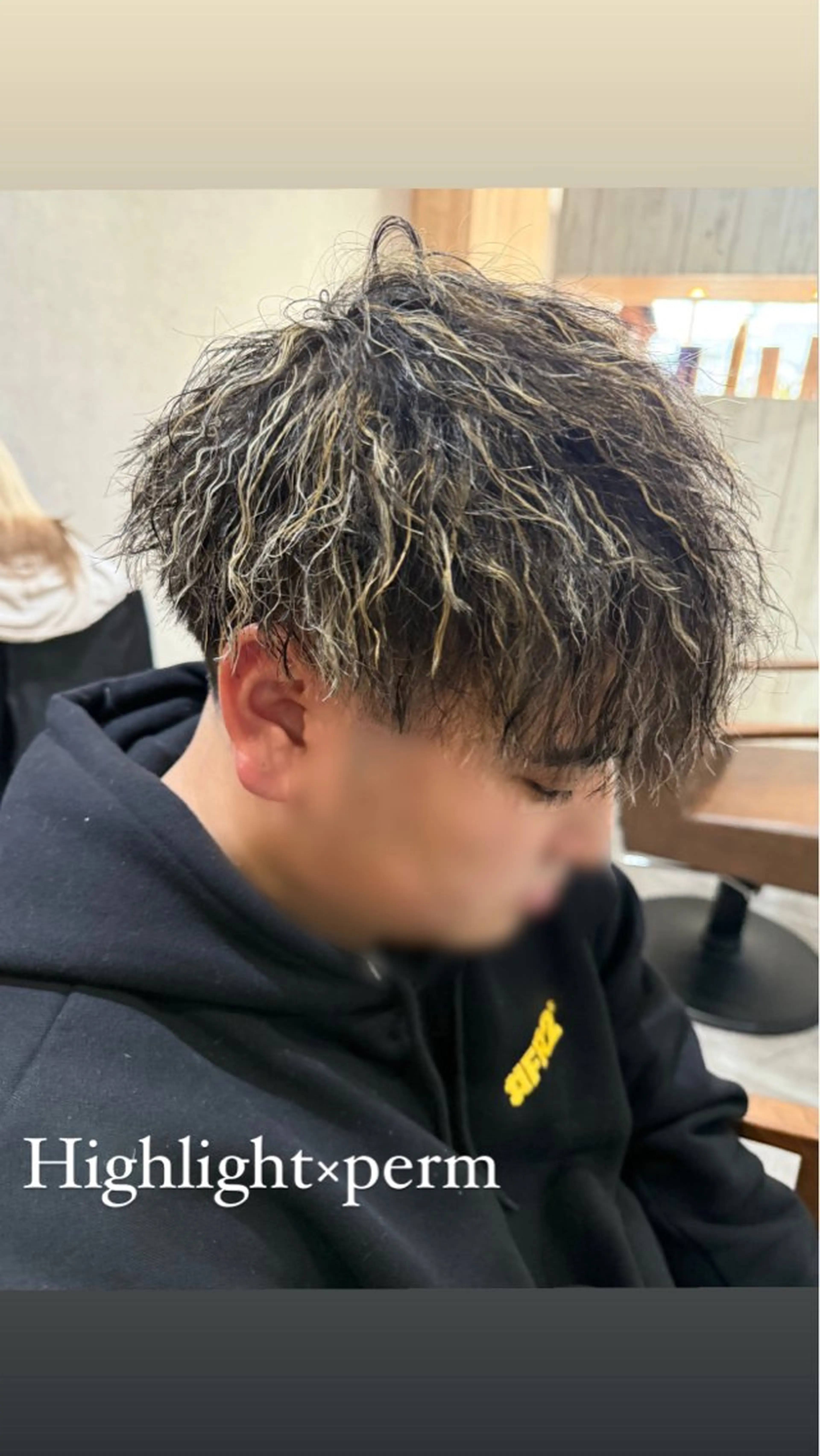 カラー パーマ メンズ メンズメッシュ メンズパーマ メッシュ カット パーマ Bish Yanaのヘアスタイル