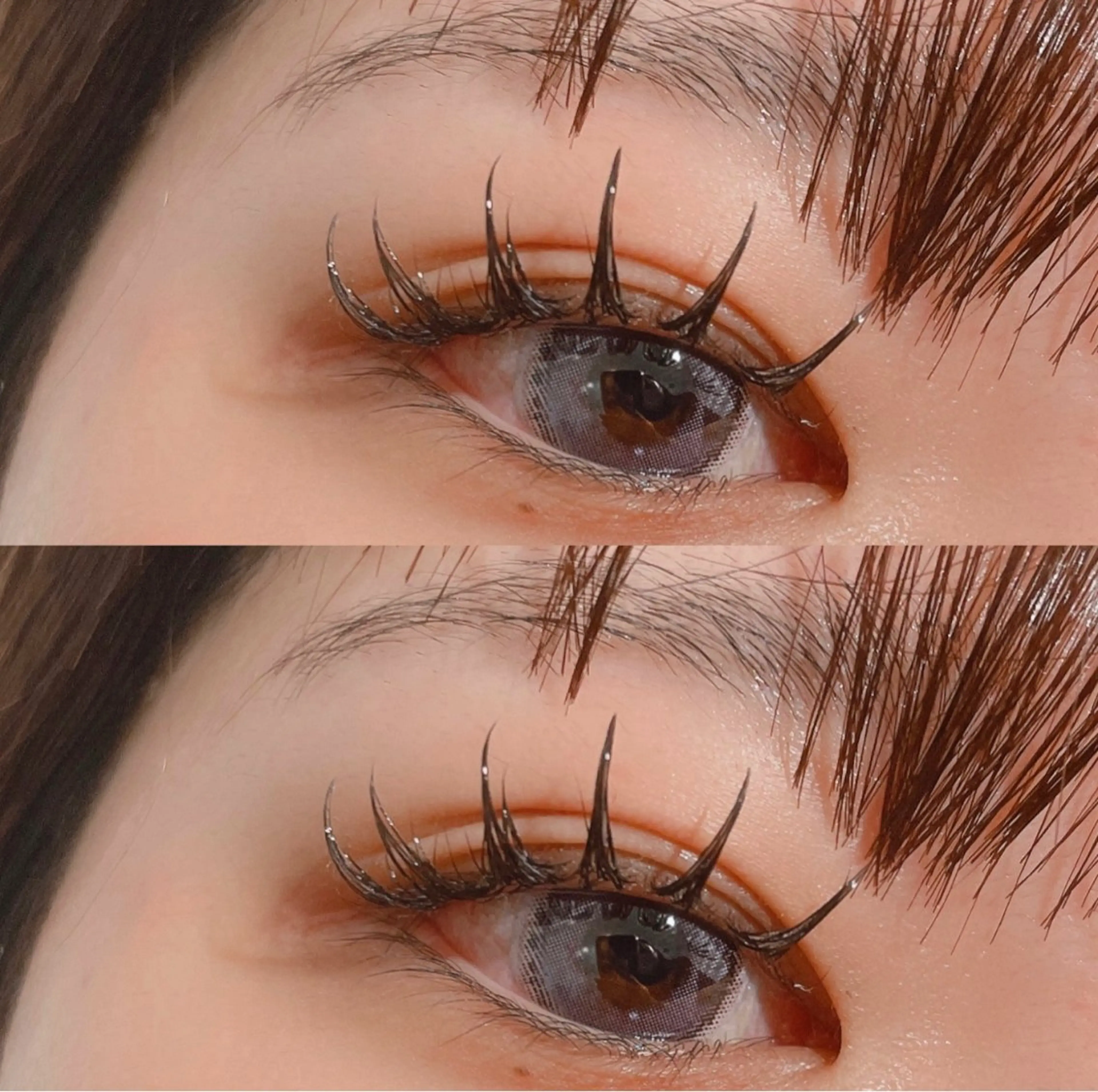 マツエク・マツパ 束感まつ毛 フラットラッシュ 一重×まつ毛パーマ re-born konomi 産休中のマツエク・マツパデザイン