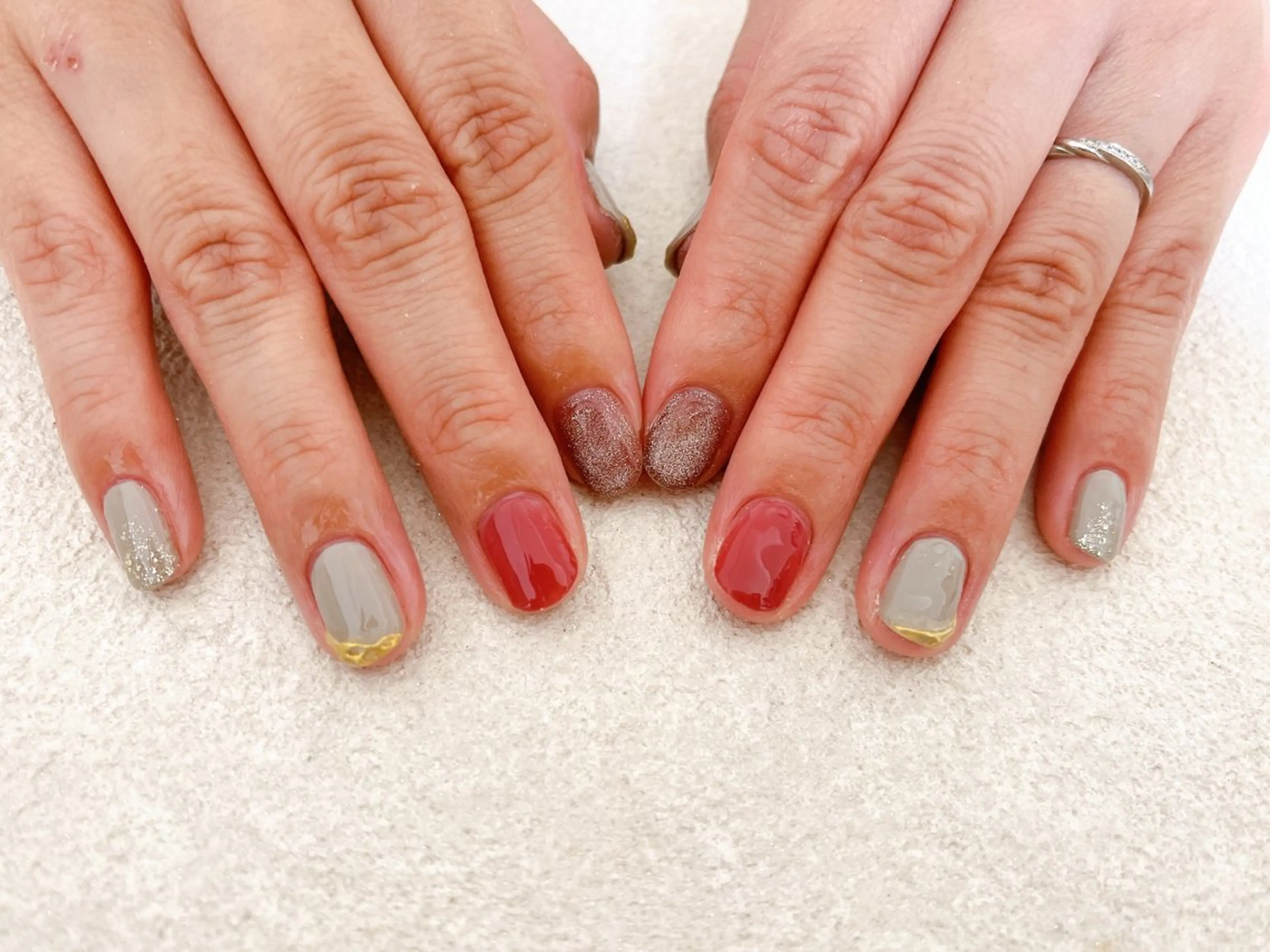 ネイル オーロラネイル フットネイル フレンチネイル ジェルネイル 韓国ネイル ハンドネイル Mogu nail 二子玉川のネイルデザイン