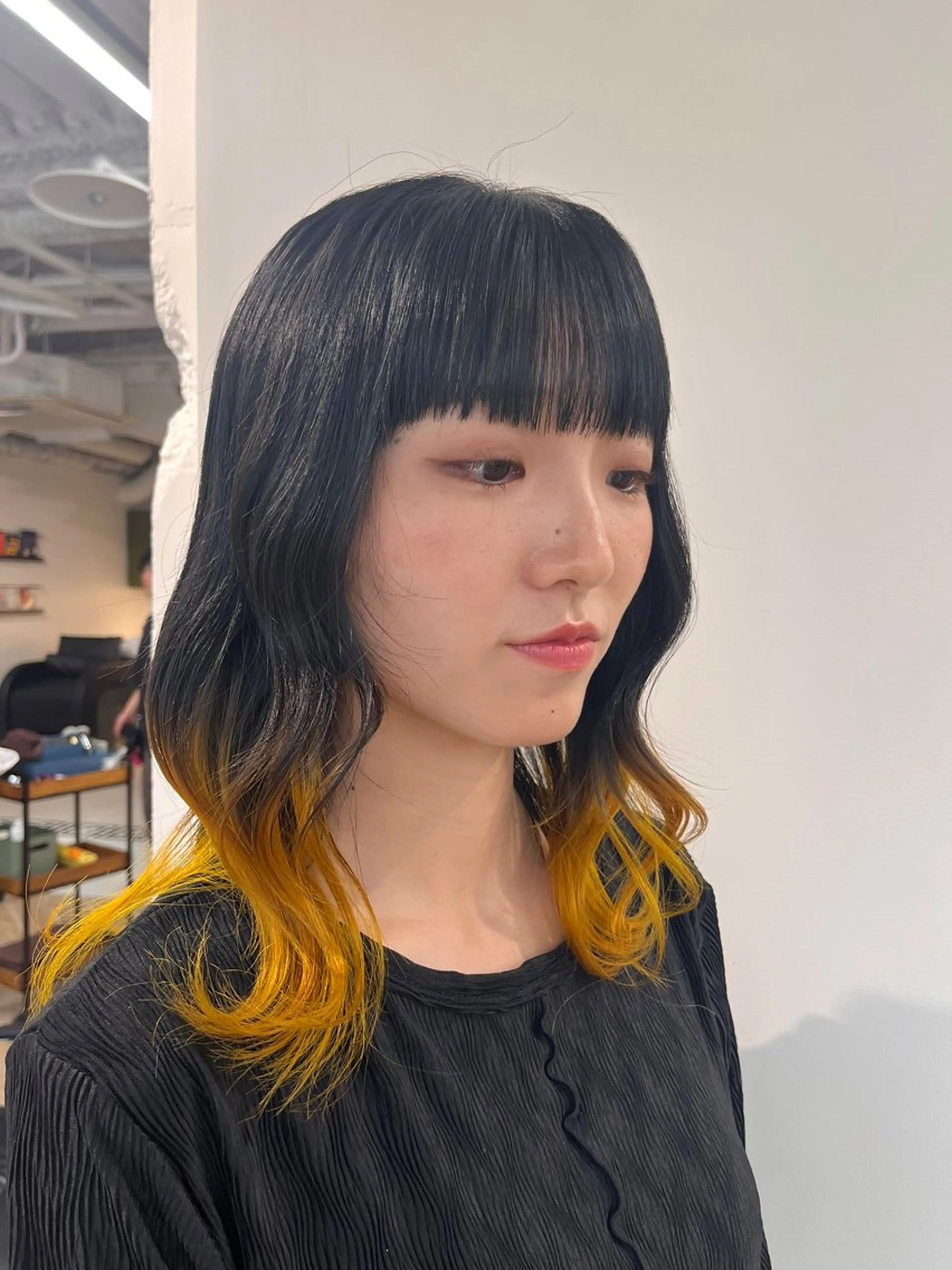 ミディアム パーマ/縮毛矯正 /韓国風/佐藤里咲のヘアスタイル