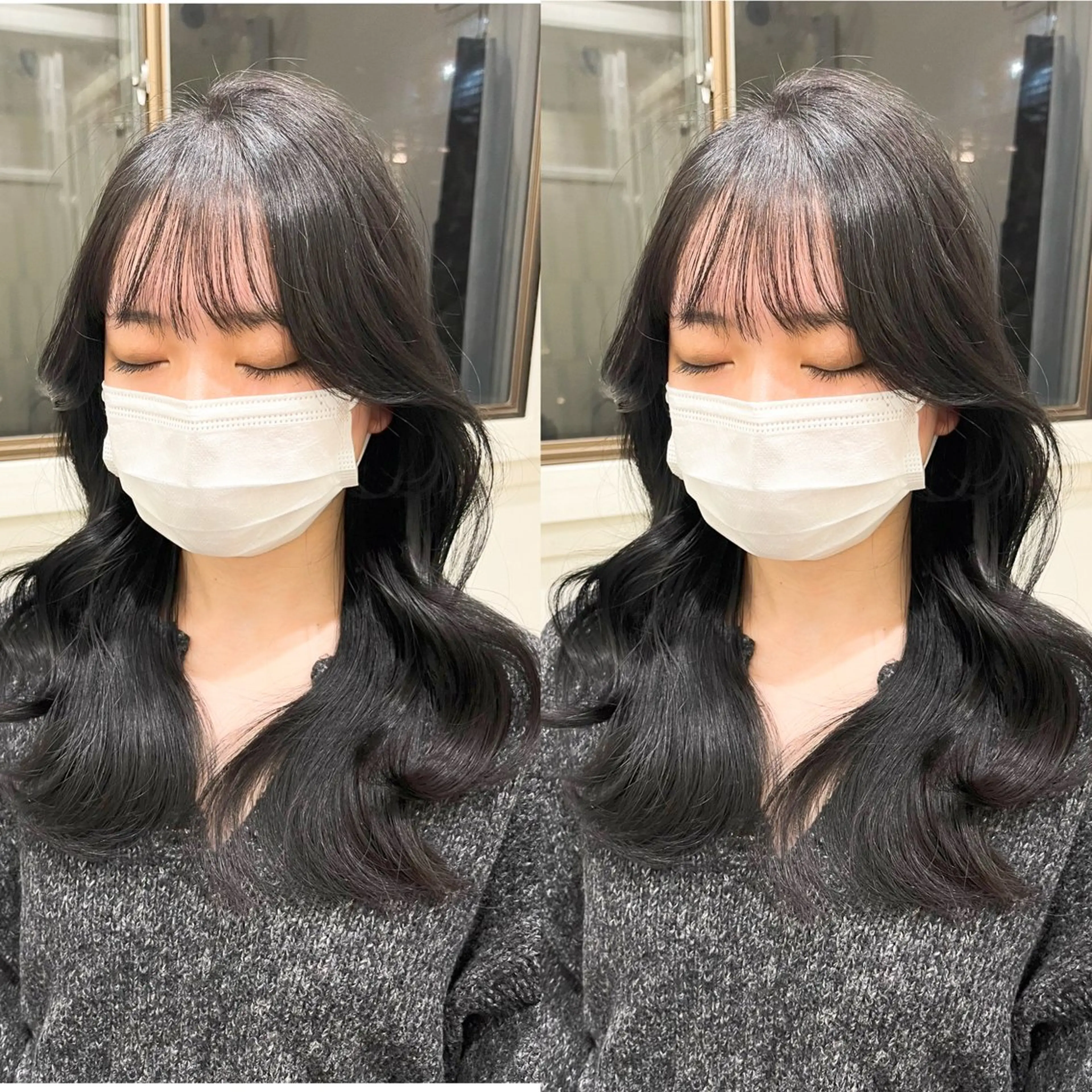 ロング カット ヘアカラー トリートメント 縮毛矯正/髪質改善 /レイヤー/韓国のヘアスタイル