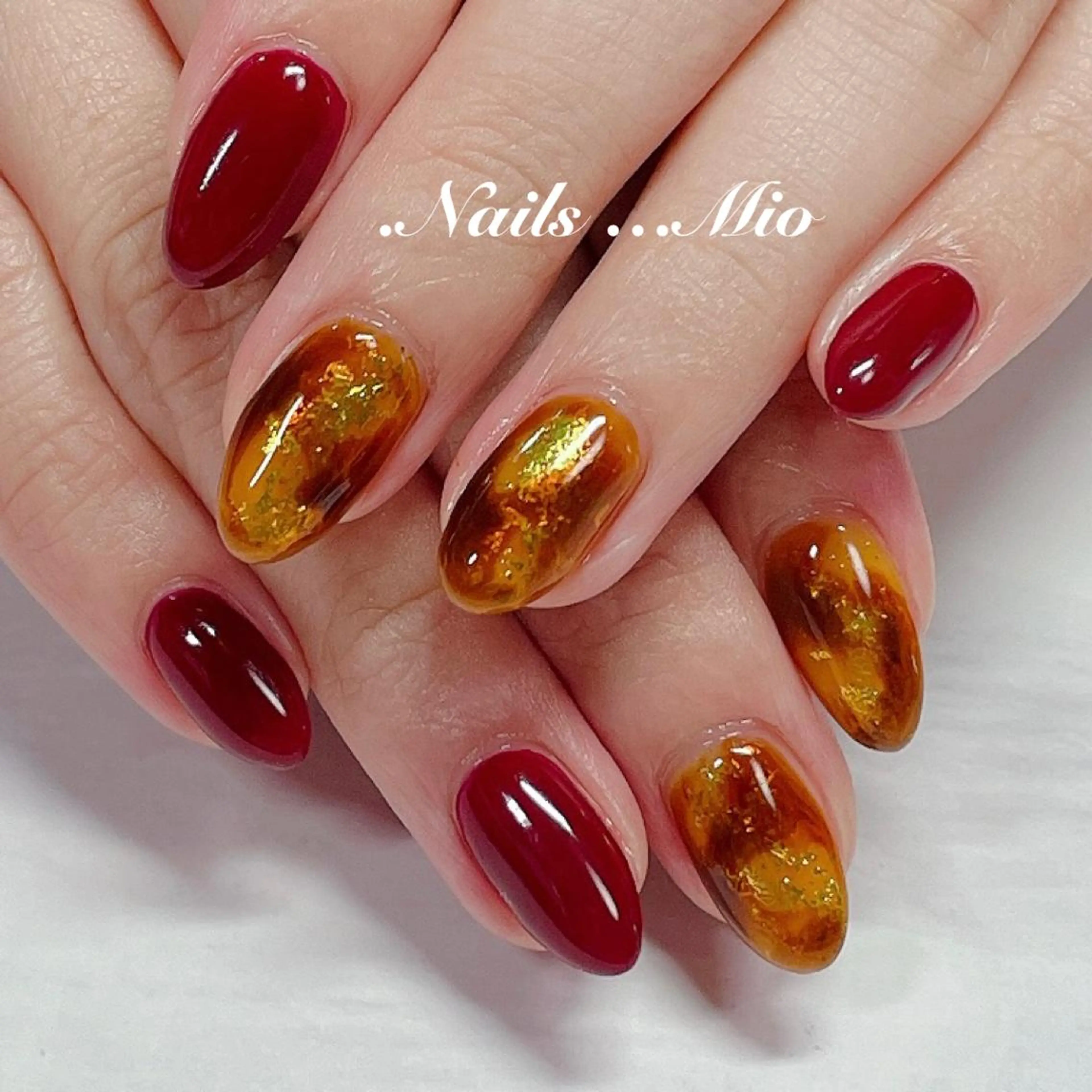 ネイル べっ甲ネイル ジェルネイル .Nails Mio 赤羽西ネイルサロンのネイルデザイン