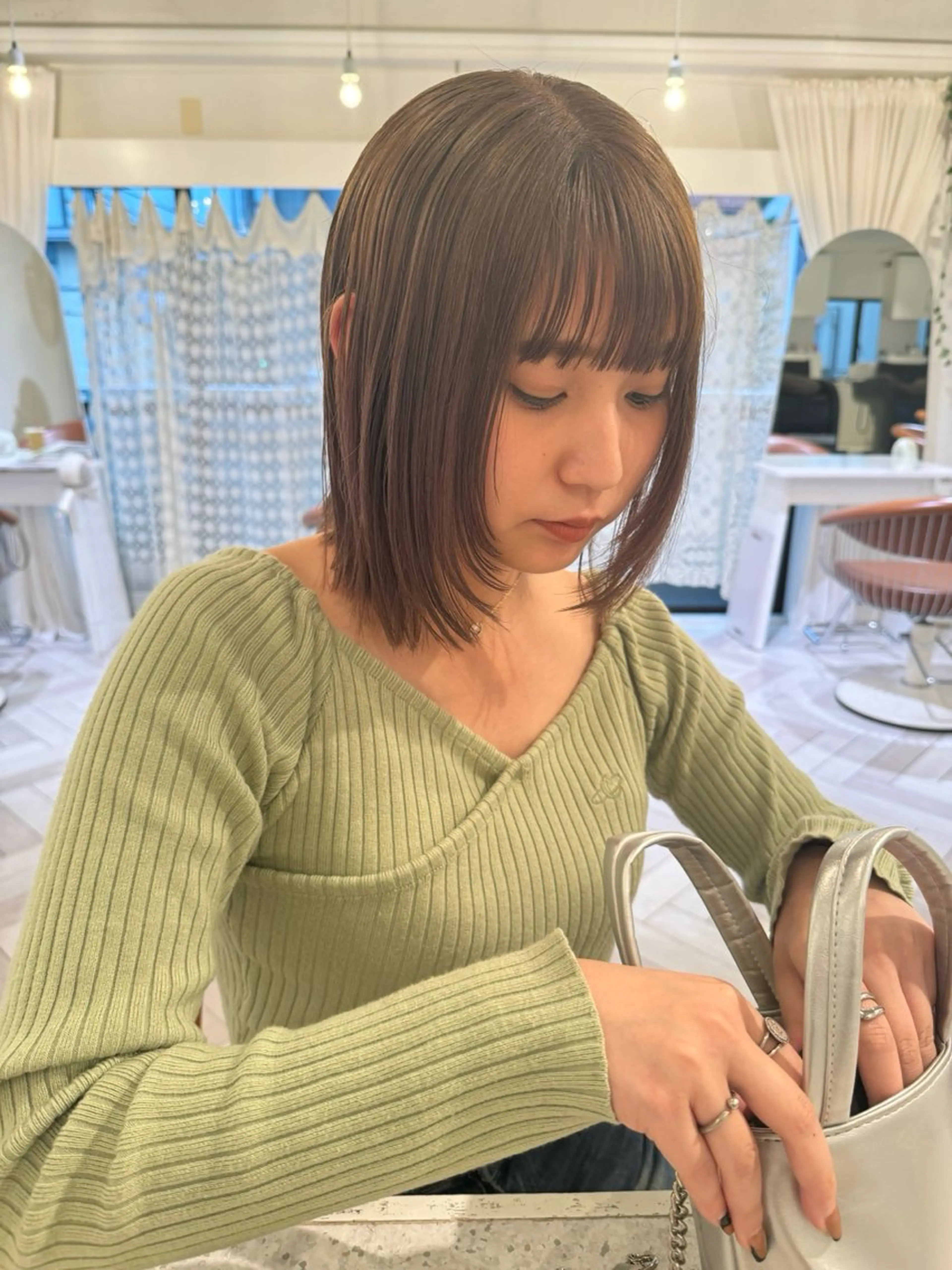 カラー ヘアカラー ブリーチカラー🎀 韓国風/寺門美優のヘアスタイル