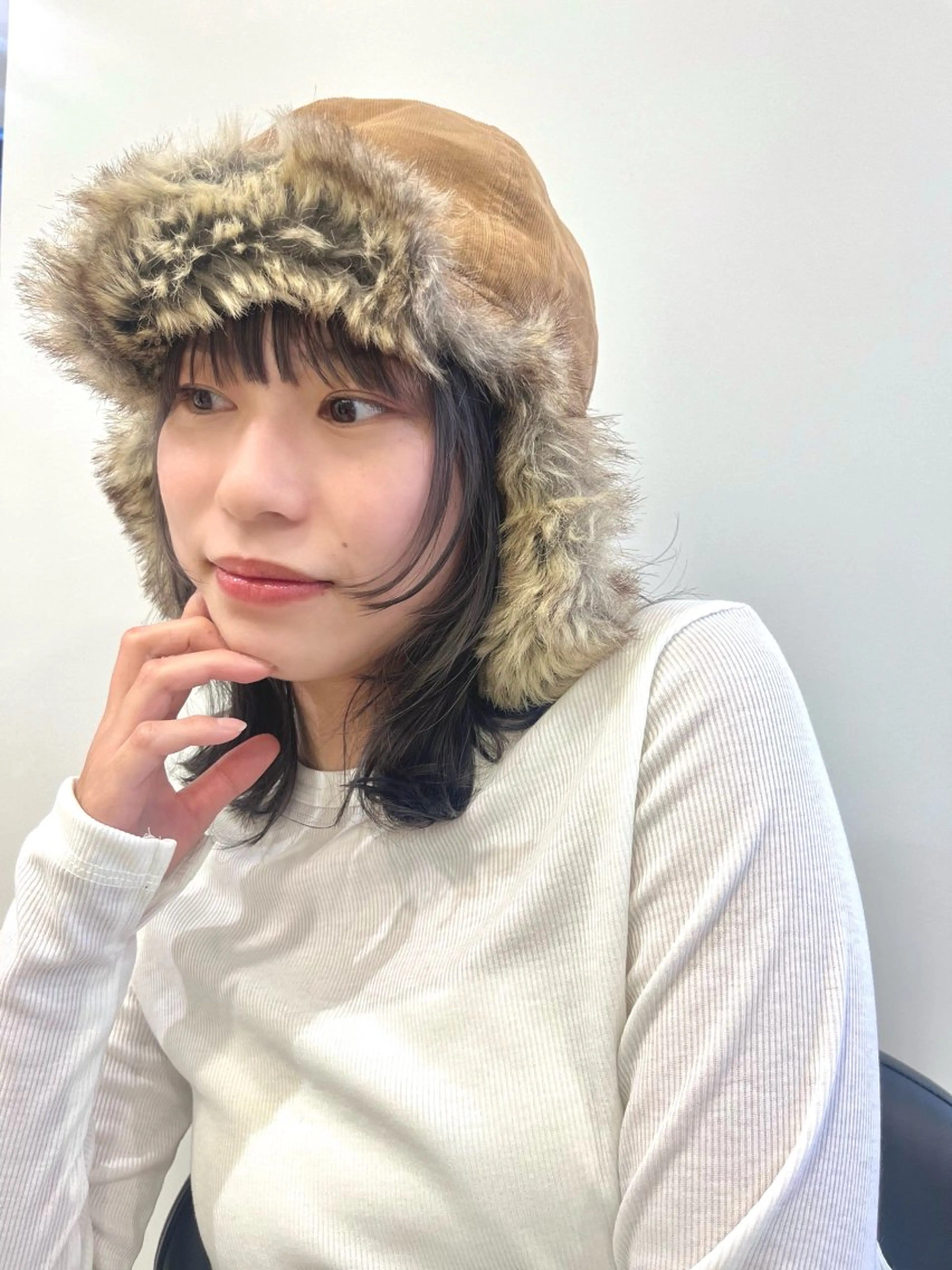 ミディアム 顔まわりレイヤー 顔周りカット レイヤーカット cana カナ/tensionのヘアスタイル