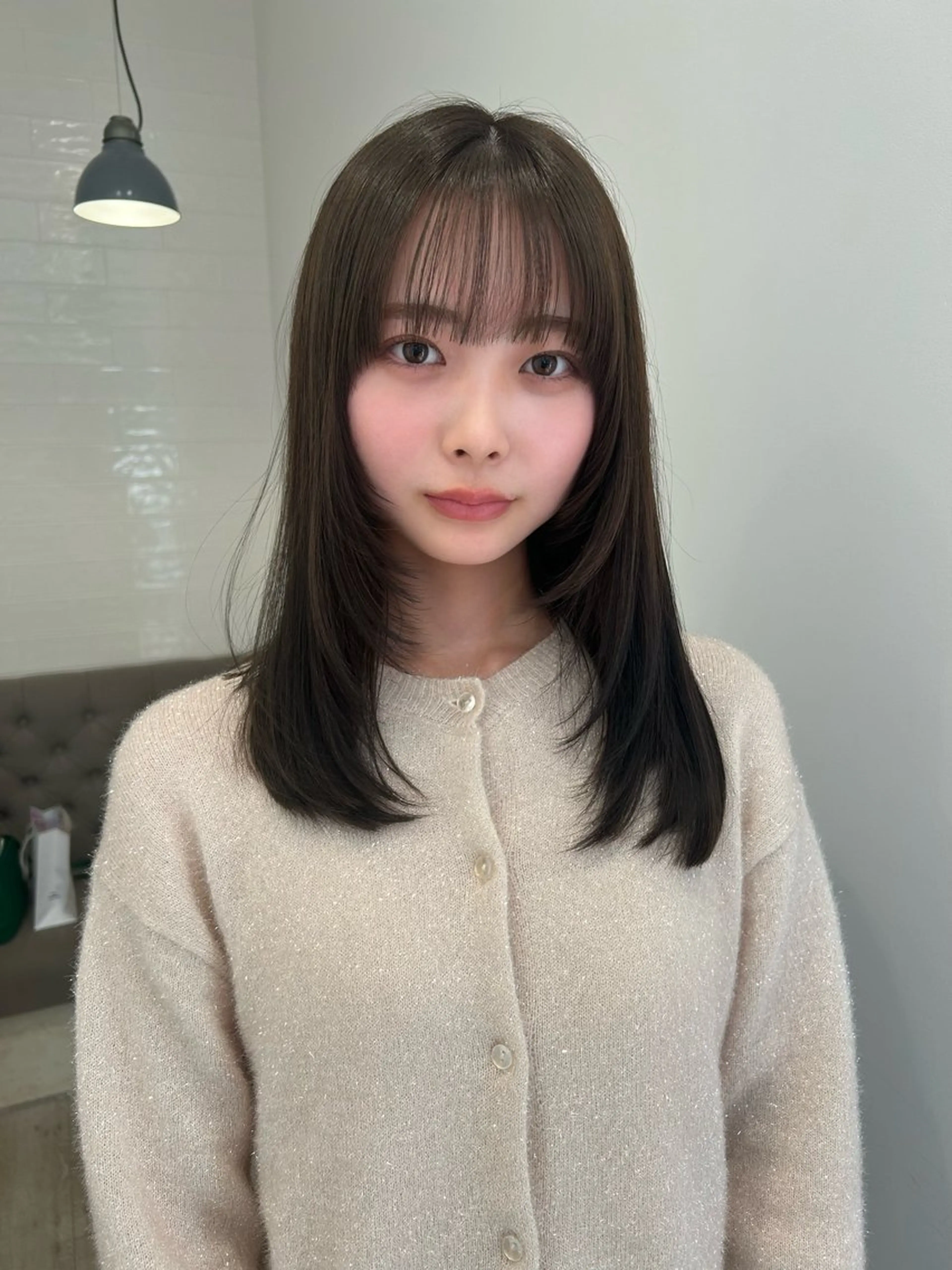 ミディアム カラー ブラウンカラー くすみブラウン レイヤーカット/長岡 グレージュ/マユ🎀のヘアスタイル