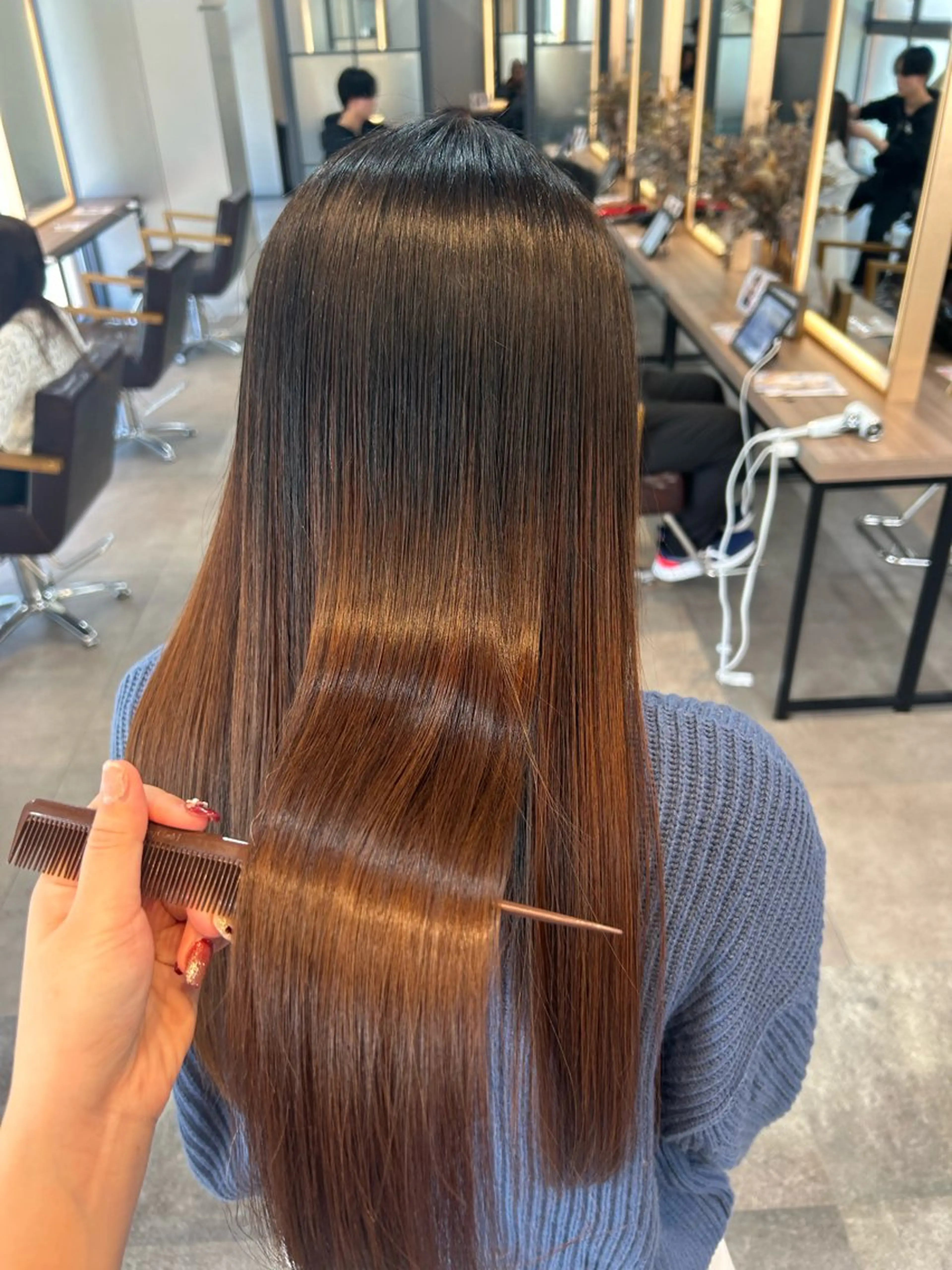 ロング 髪質改善 トリートメント 酸熱トリートメント カット トリートメント 赤みなしカラー🍐/ 艶髪✨/ririkaのヘアスタイル