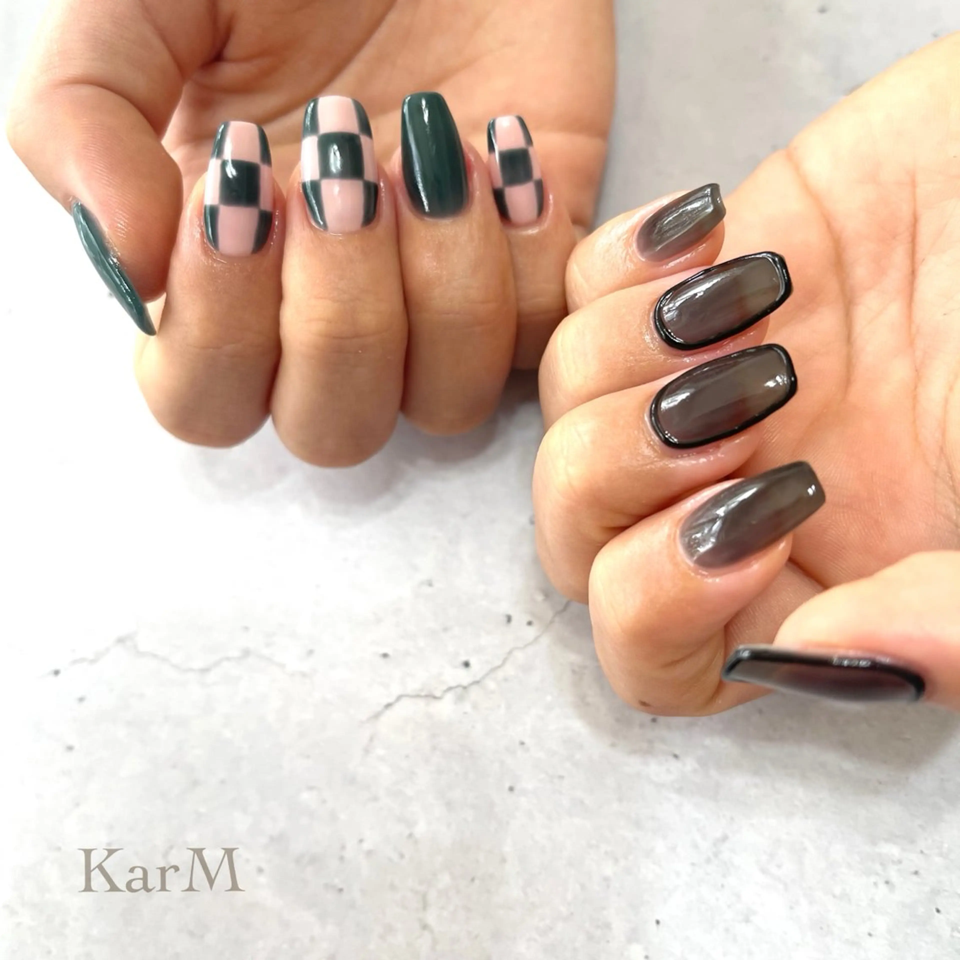 ネイル オーロラネイル チークネイル フットネイル フレンチネイル 韓国ネイル ハンドネイル ogino karinのネイルデザイン