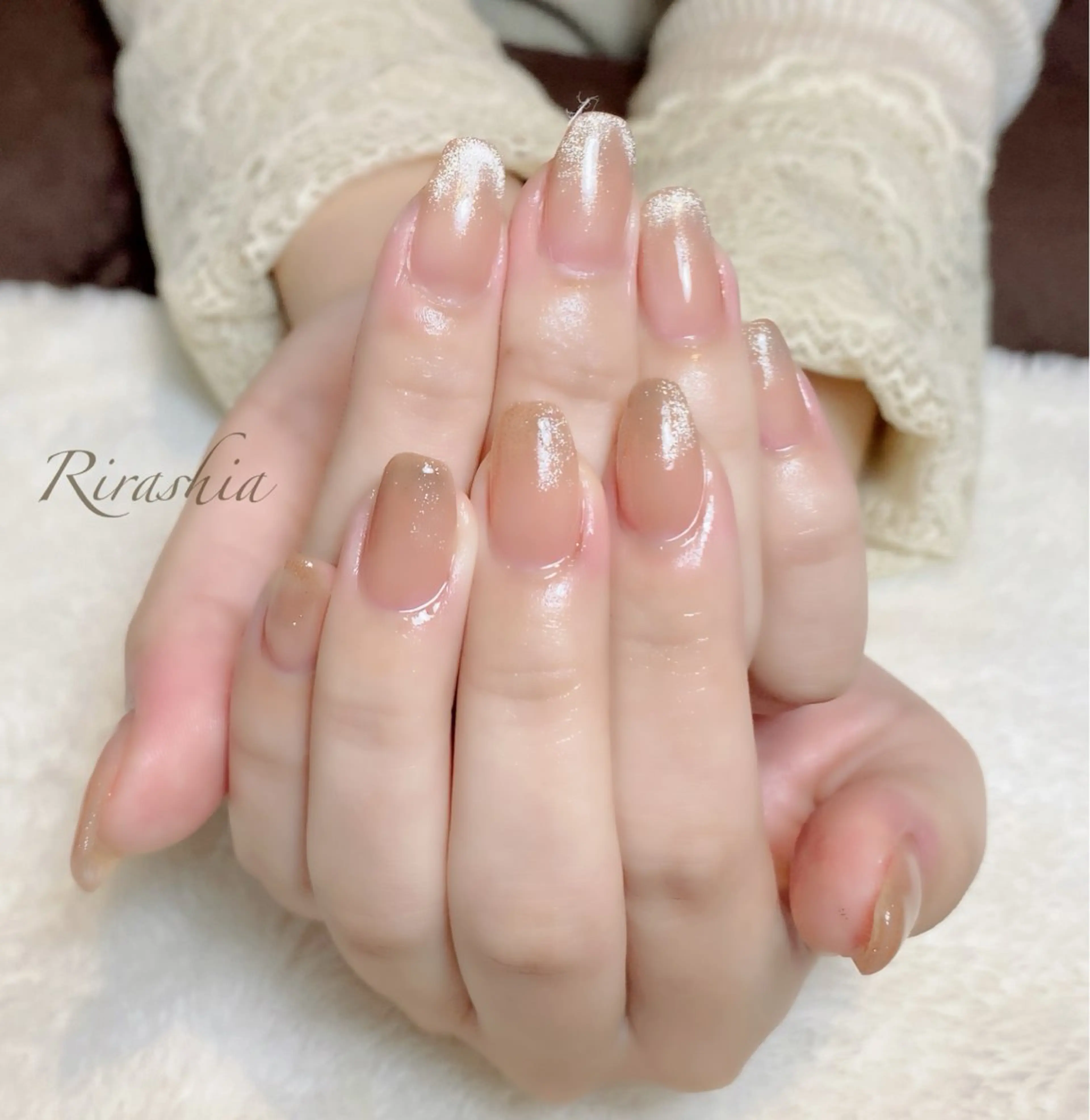 ネイル ハンドネイル ハンドケア うる艶♡透明感ネイル Rirashiaのネイルデザイン