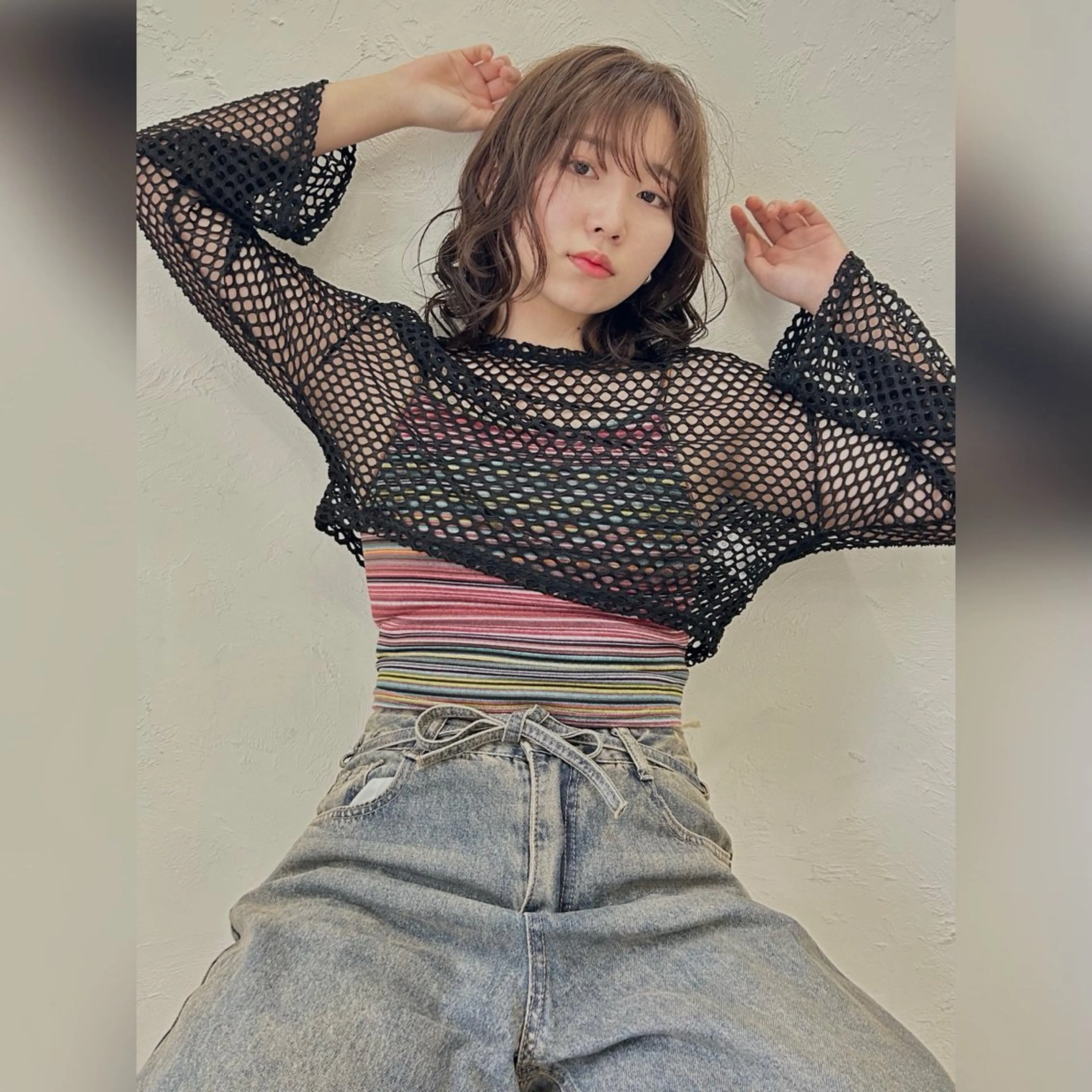 ミディアム ヘアアレンジ 美容室gross所属・渕本 瑠世のヘアスタイル