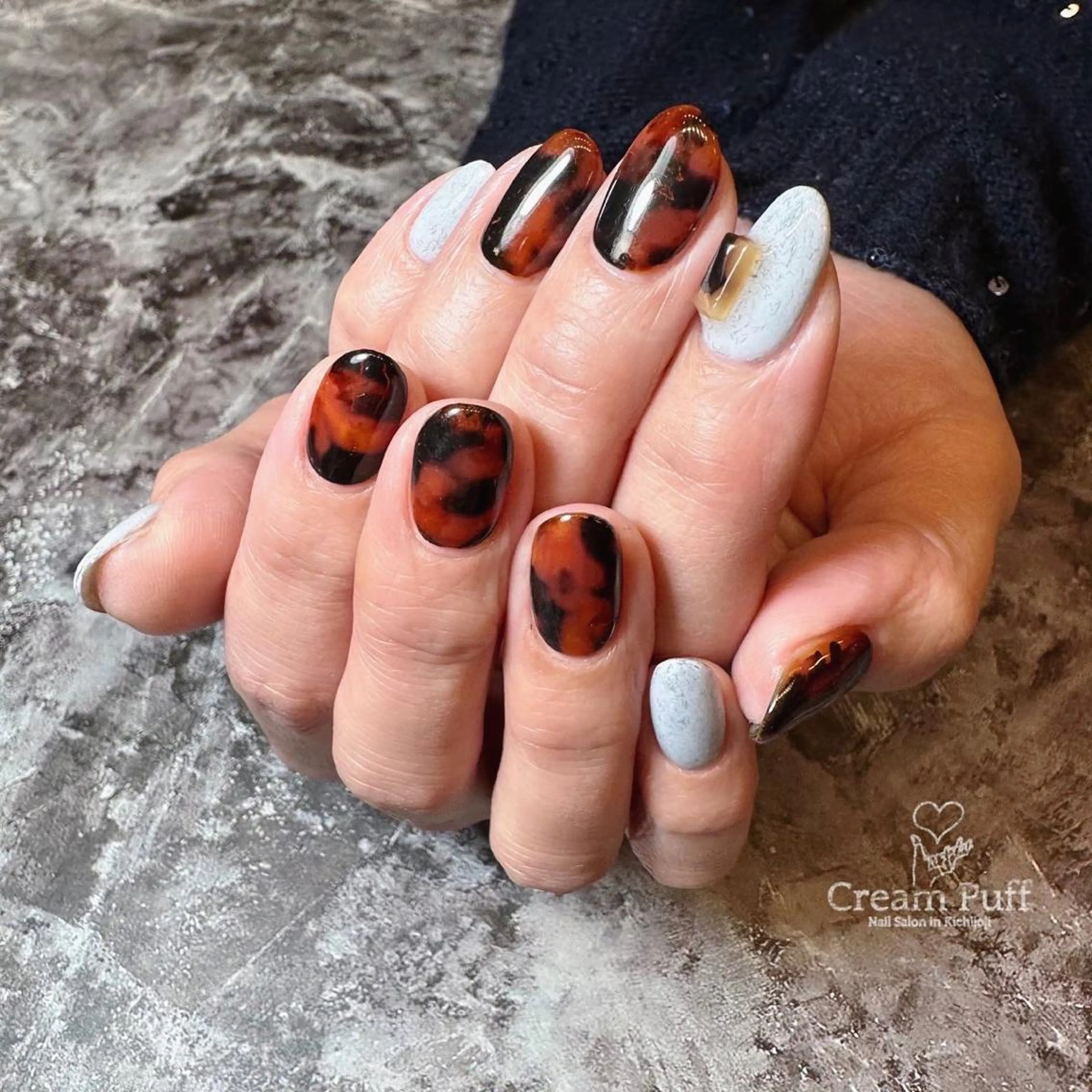 ネイル アートネイル べっ甲ネイル HAMANO MIKAのネイルデザイン