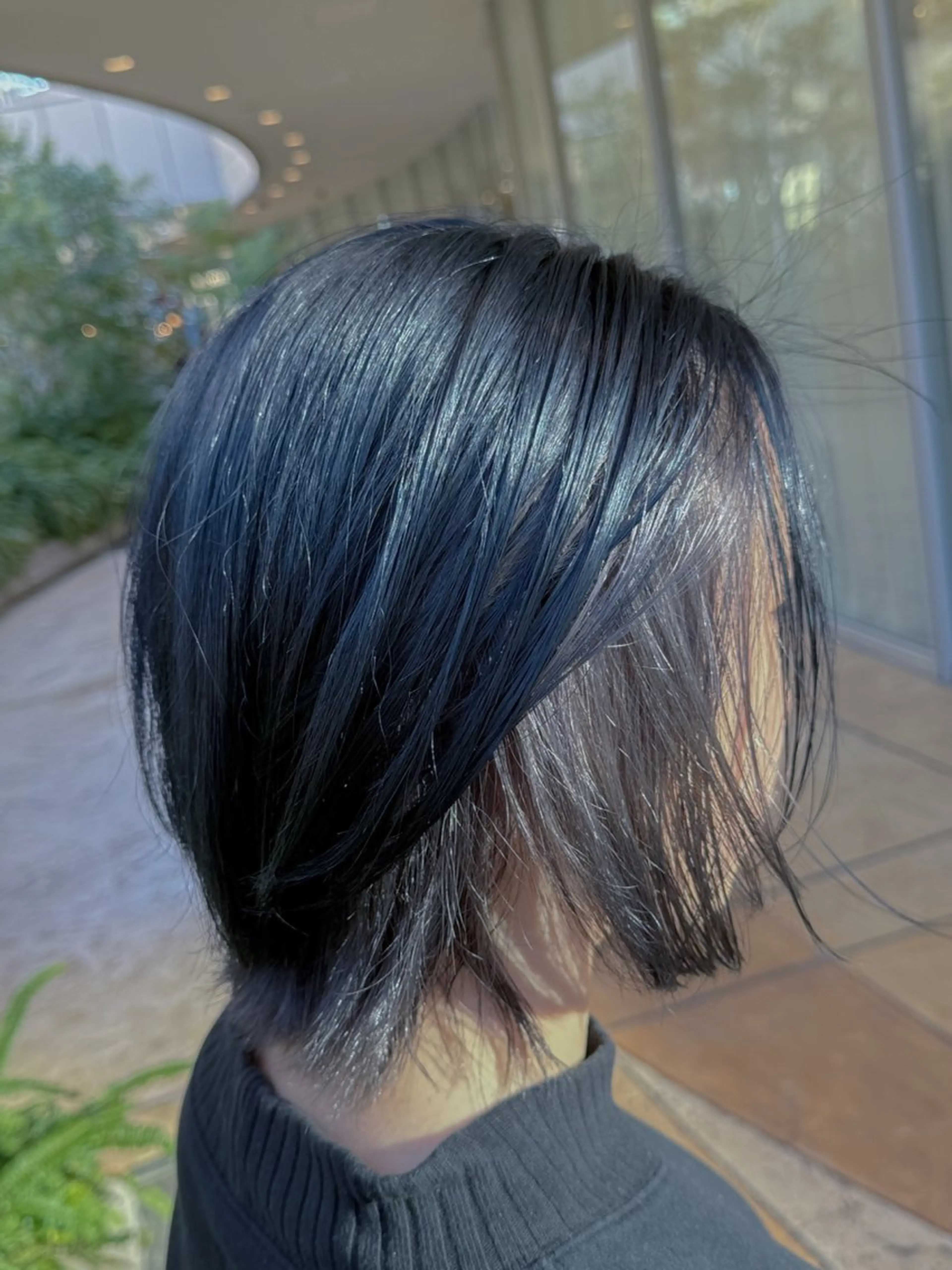 ミディアム カラー 黒髪 ネイビーカラー カット ヘアカラー トリートメント 🩵透明感/高発色 /難波/北原佑記🌸のヘアスタイル