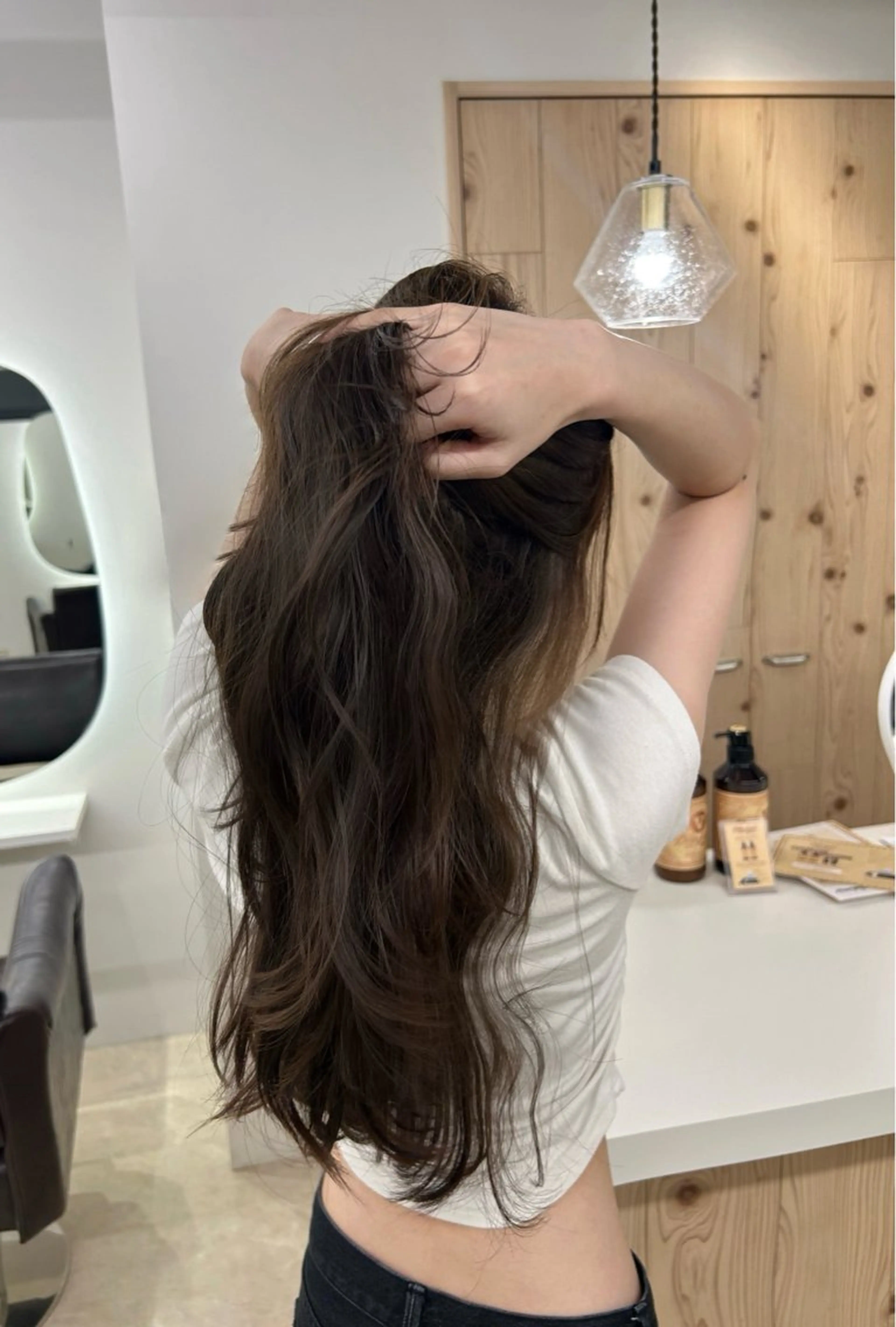 ロング カラー グレージュ オリーブグレージュ オリーブグレー ヘアカラー 透明感/ブリーチカラ ー🦋Rico🦋のヘアスタイル