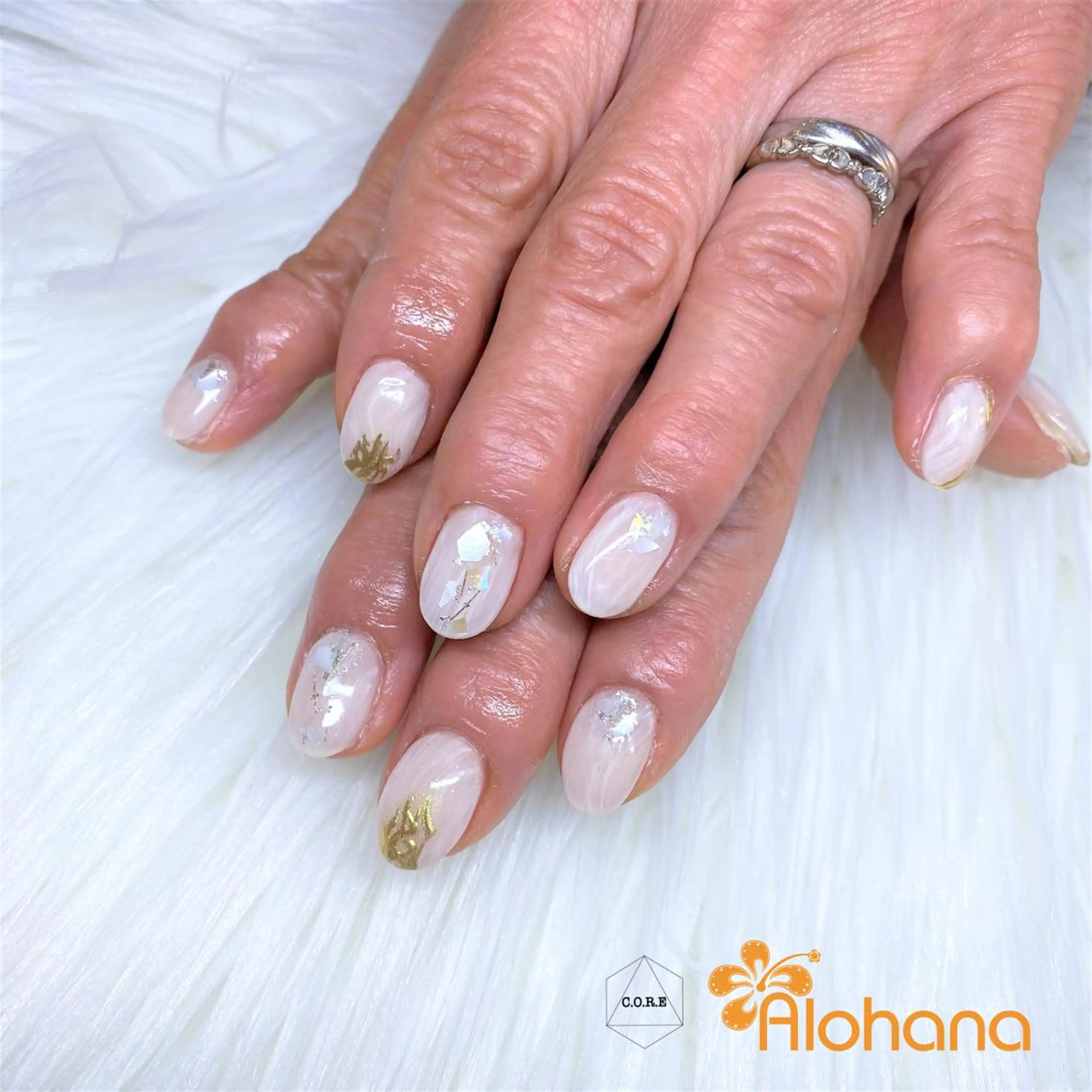 ネイル 大理石ネイル(マーブル) ハンドネイル Alohana所属・Alohana Minaのネイルデザイン