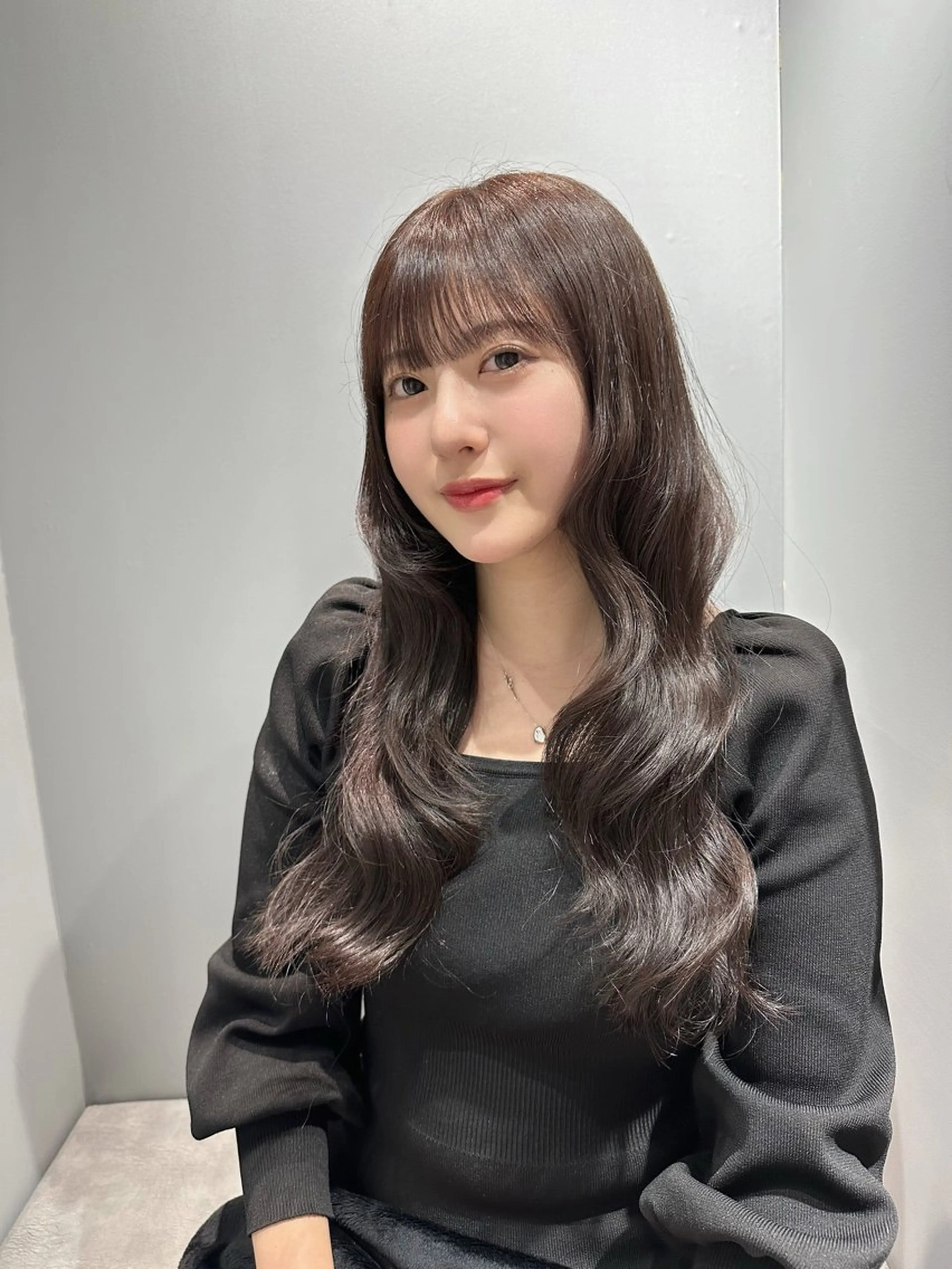 ミディアム カット ヘアカラー トリートメント 韓国/ワンホンヘア 髪質改善/MaCoのヘアスタイル