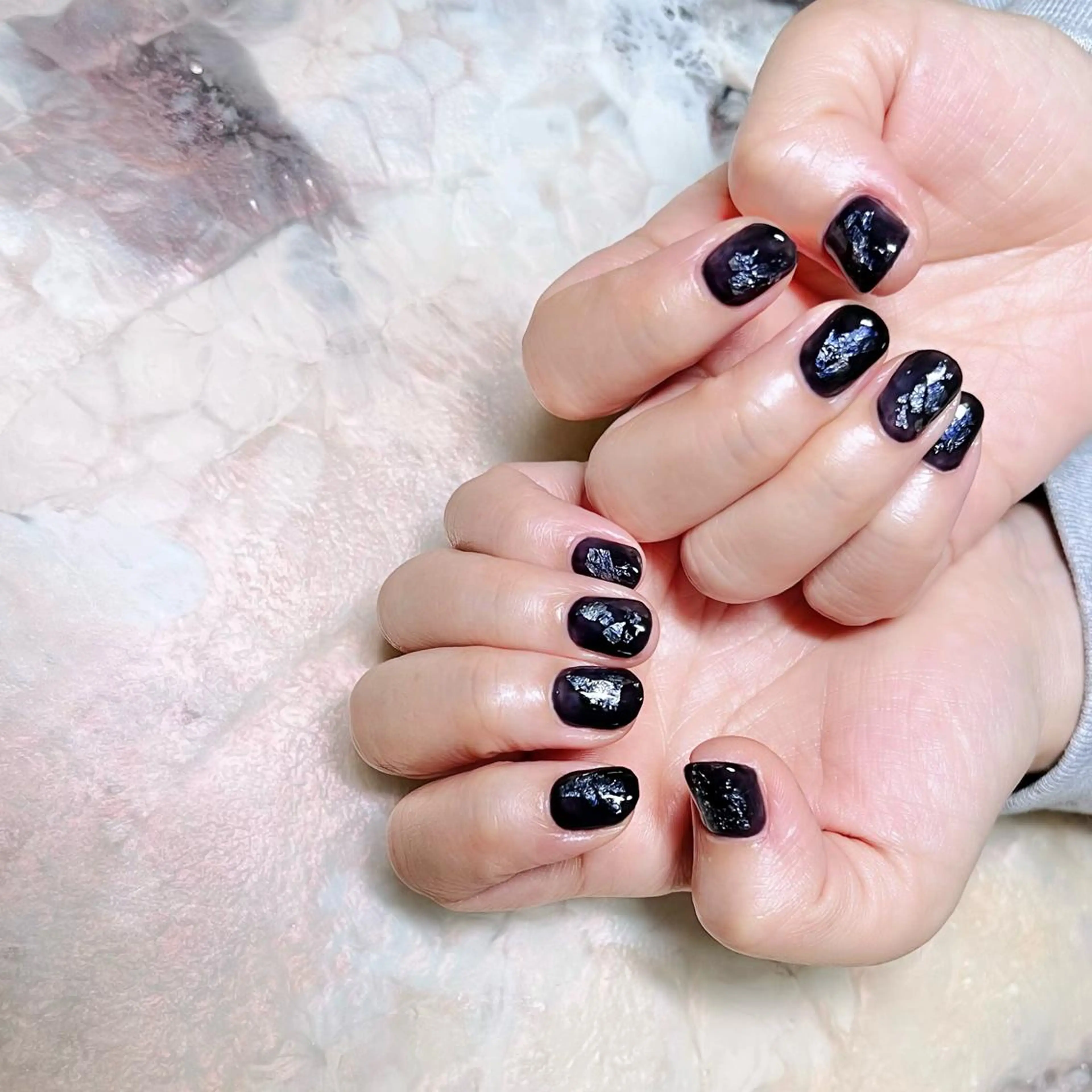 ネイル マグネットネイル ニュアンスネイル ショートネイル gemickle nailのネイルデザイン