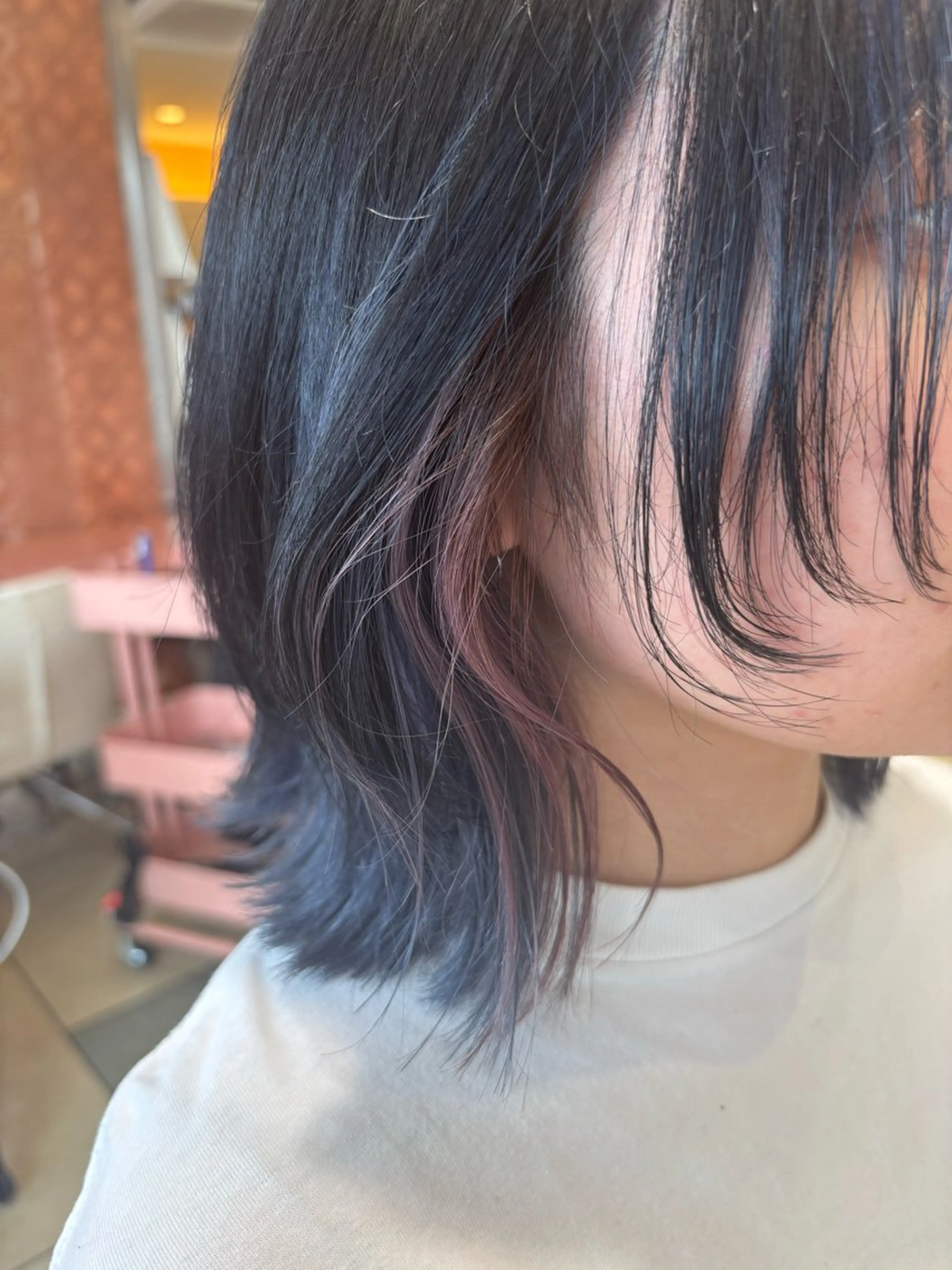 ミディアム カラー ヘアカラー トリートメント ベージュカラー⌇﻿ くびれヘア.𐙚心音のヘアスタイル