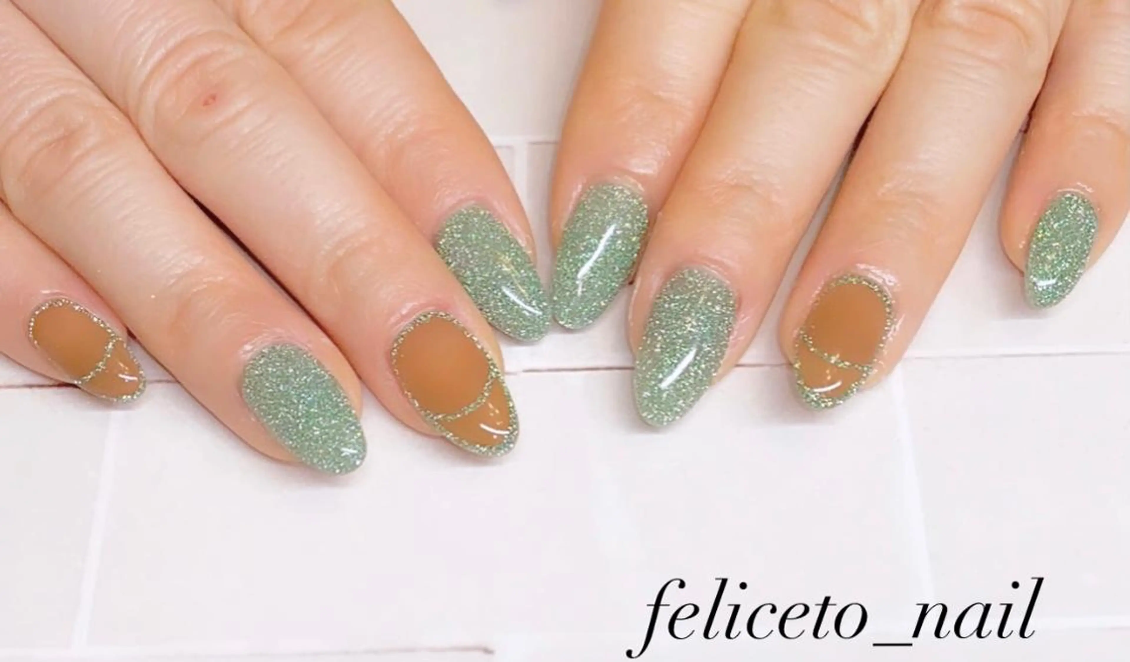 ネイル ブラウン フラッシュネイル feliceto_nail所属・Honokaホノカ nailのエステ・リラクイメージ