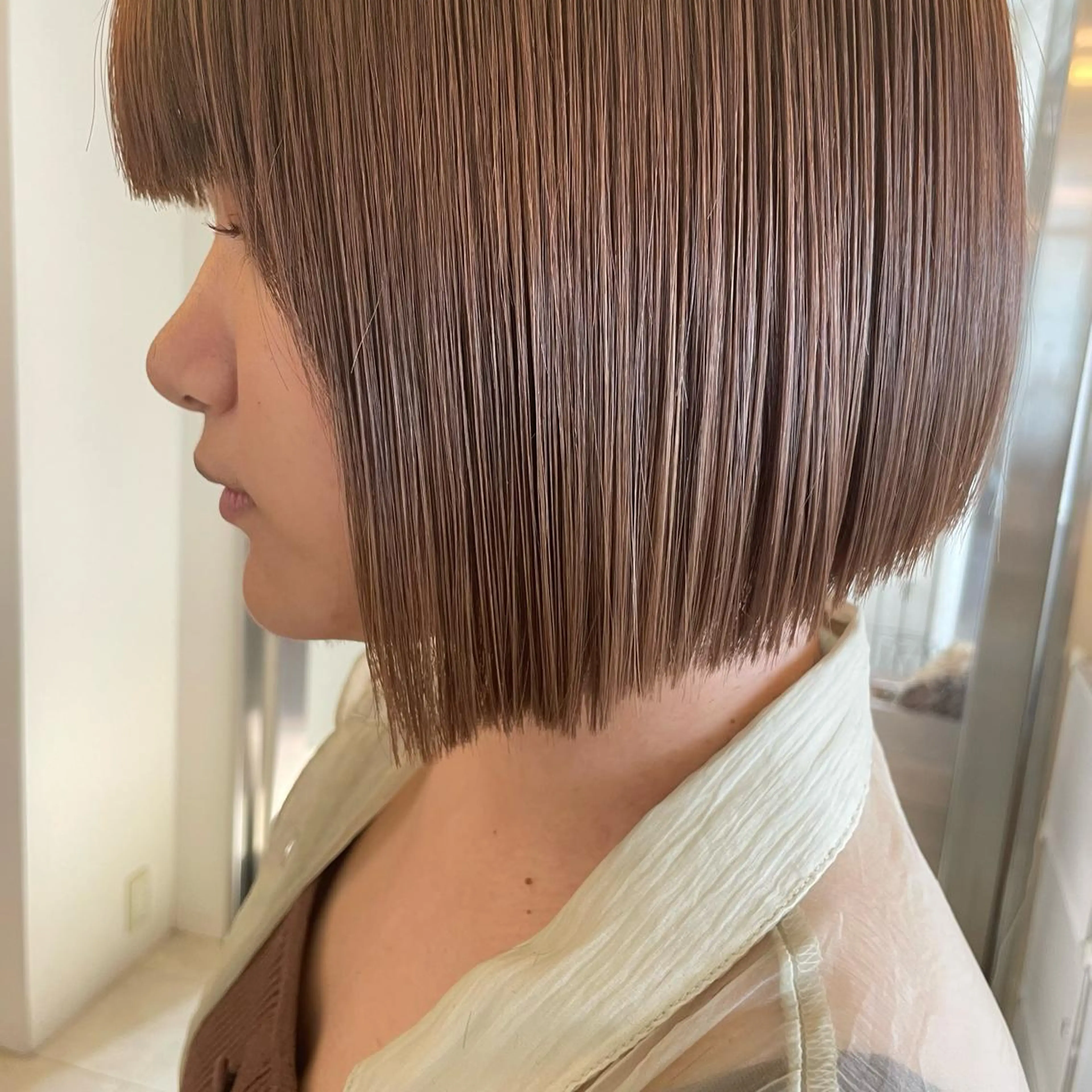 ショート カラー ブリーチ ダブルカラー ブリーチなしカラー ボブウルフ／ボブ Satsuki【名駅のヘアスタイル