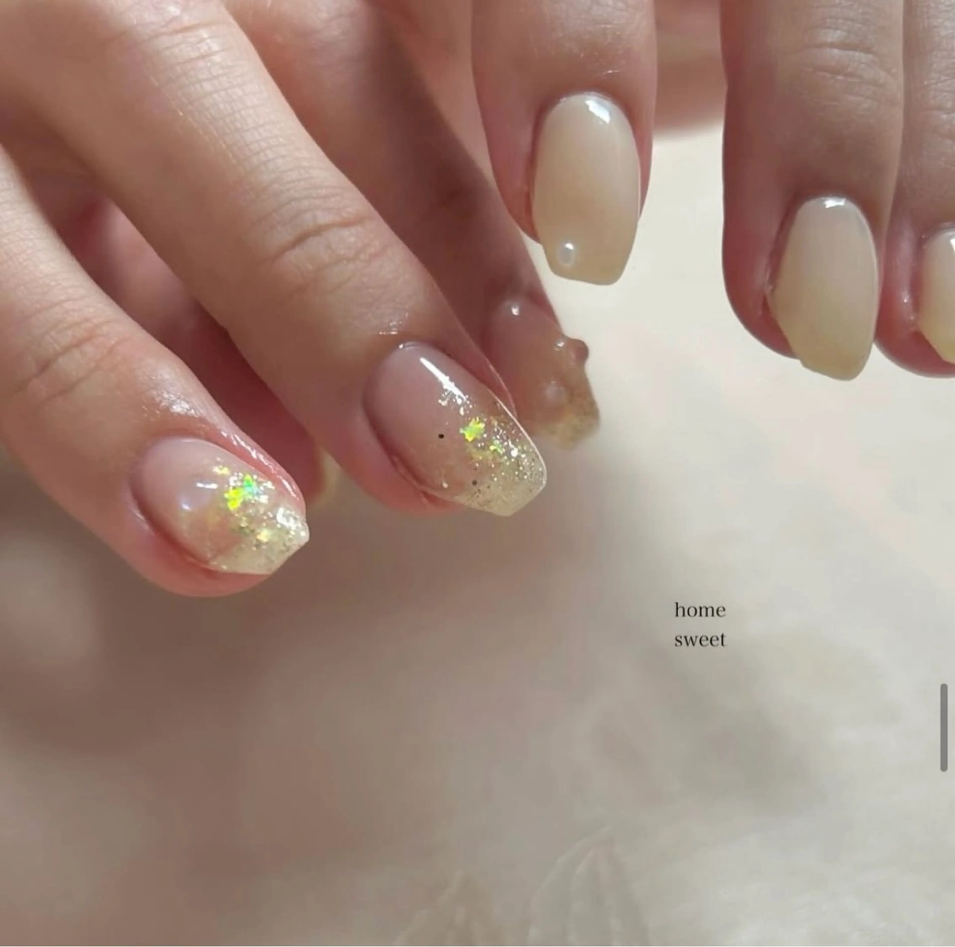 ミディアム ハンドネイル ショートネイル. Home sweetのネイルデザイン