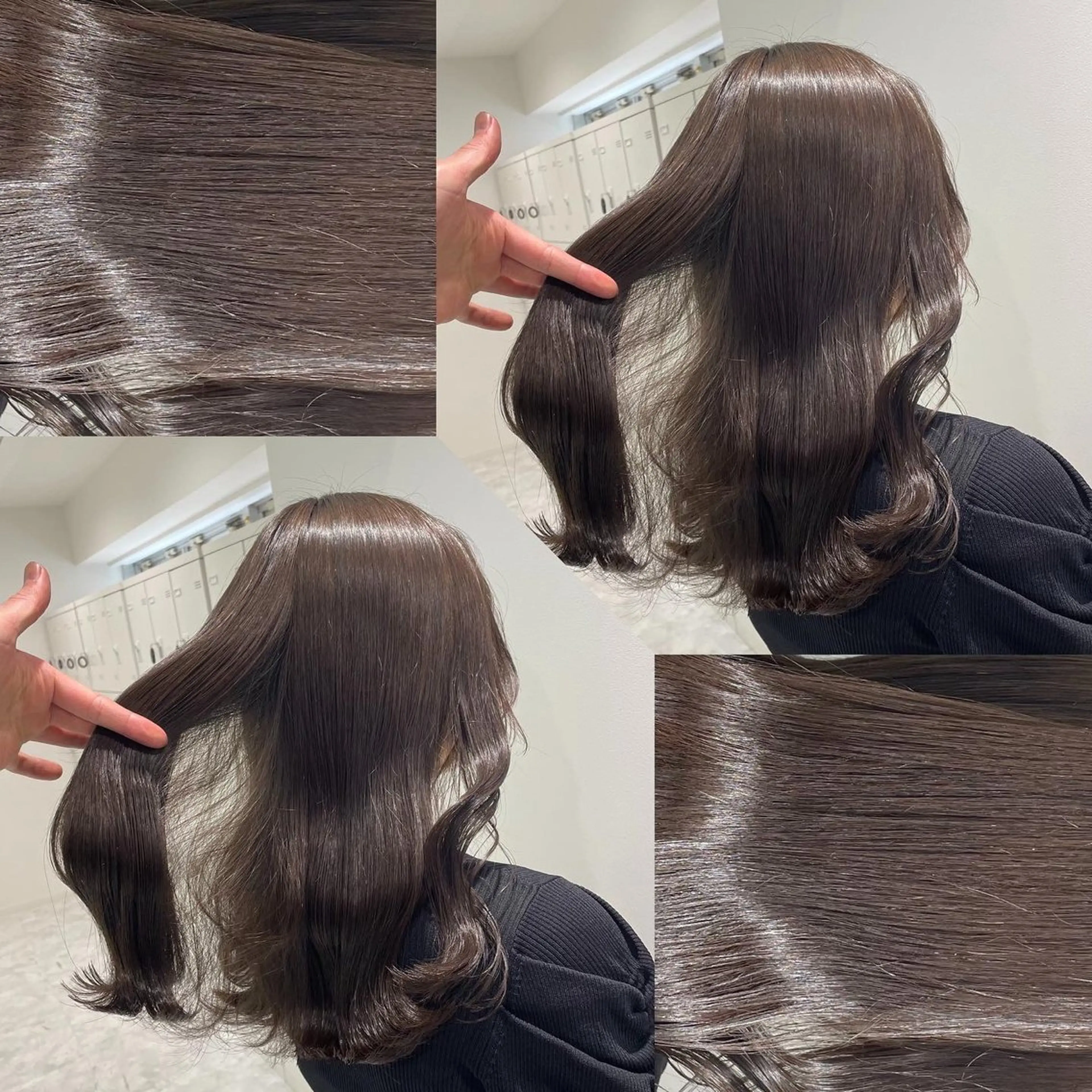 ミディアム カラー カット ヘアカラー トリートメント ヘッドスパ ヘアセット 韓国風ベージュ🤎 赤みなし🌿横浜🤎のヘアスタイル