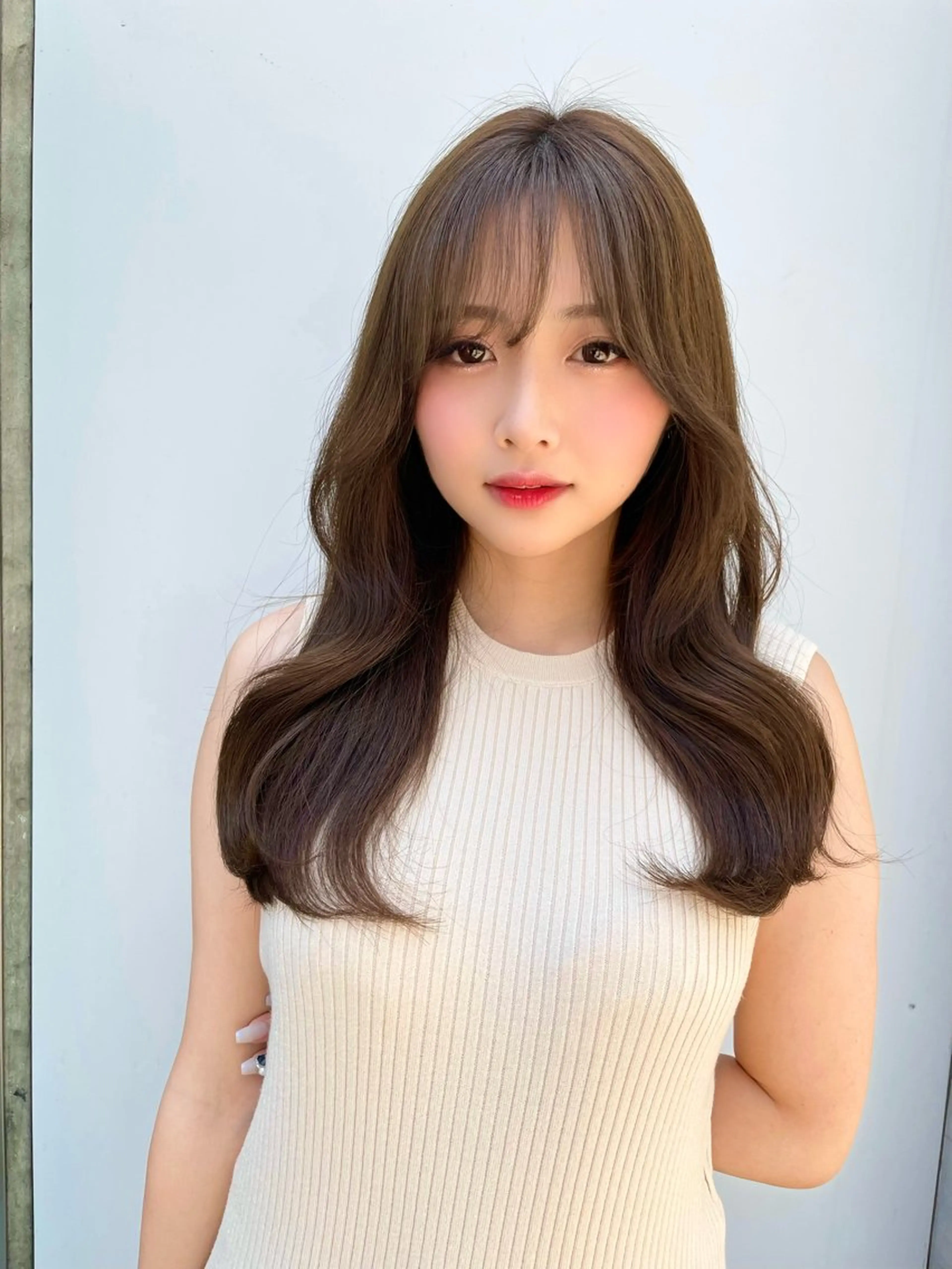 セミロング カラー ベージュカラー ブリーチ 透明感カラー ダブルカラー グレージュ ヘアカラー トリートメント 韓国ヘア🤍顔周り/ 髪質改善✨/林遼一郎のヘアスタイル