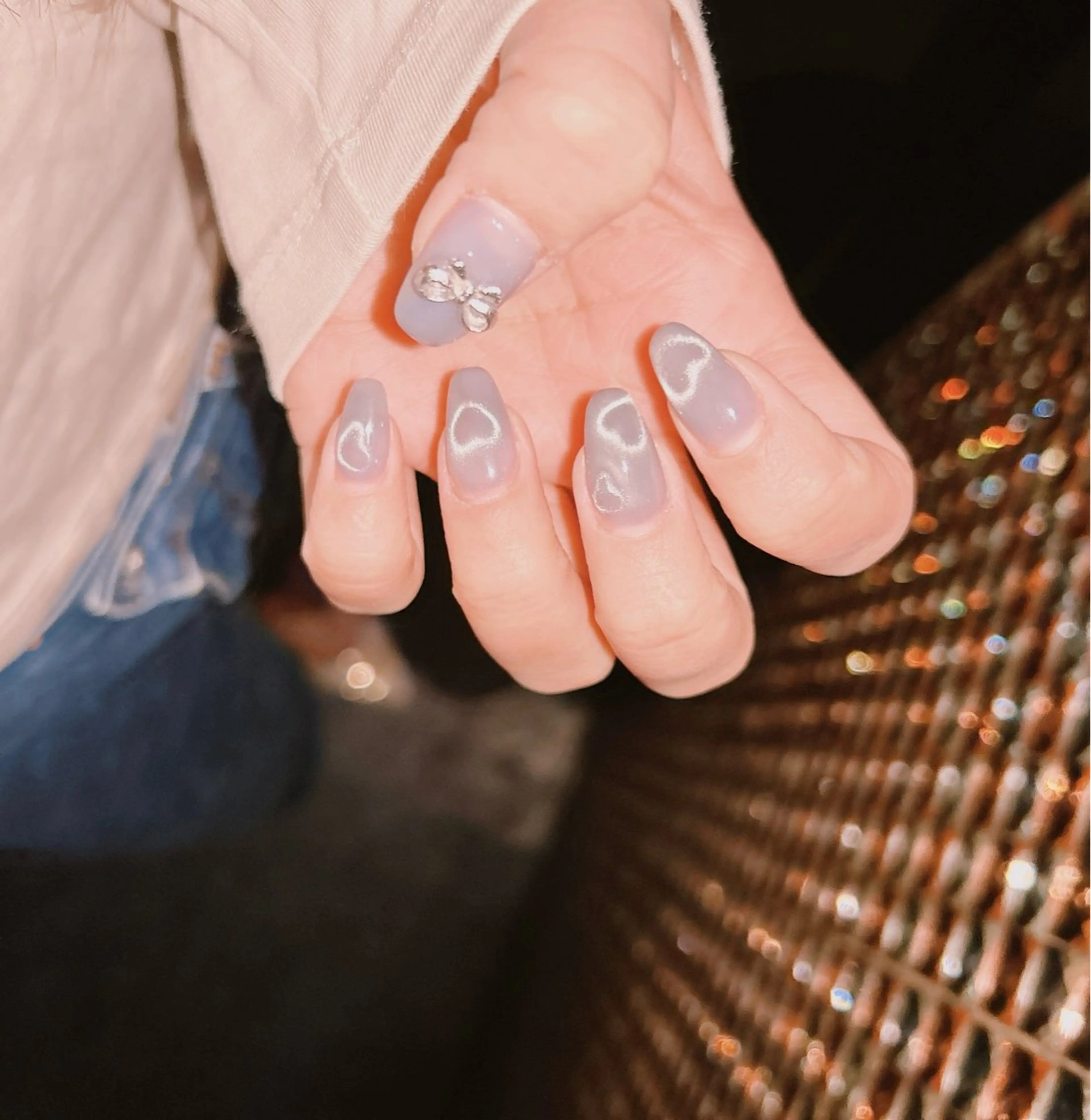 ネイル ハート マグネットネイル ハンドネイル junna のぞいてねのネイルデザイン