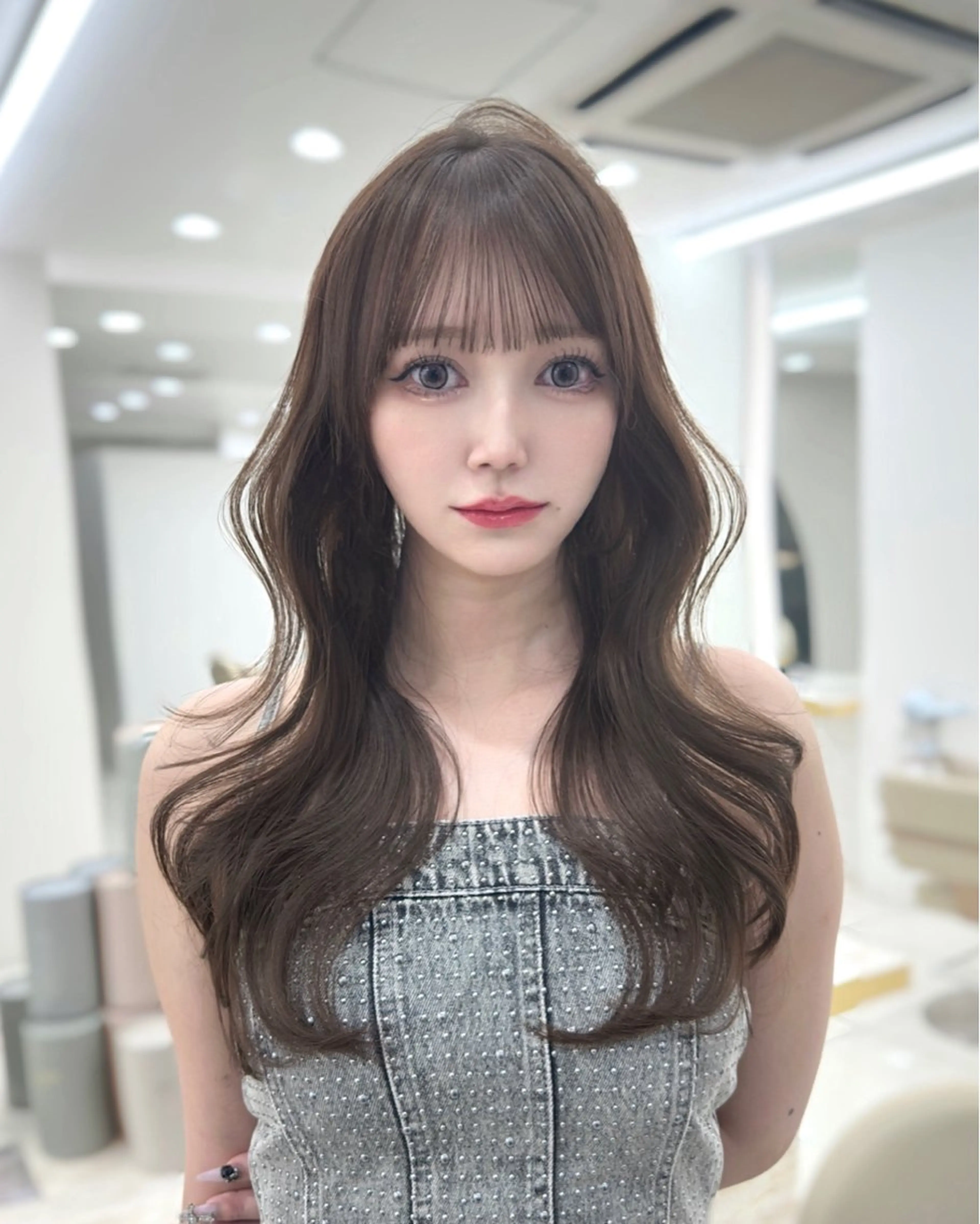 ロング カラー 韓国風ヘア レイヤーカット 似合わせカット カット ヘアカラー 似合わせ/レイヤー /顔まわり/池田歩樹のヘアスタイル