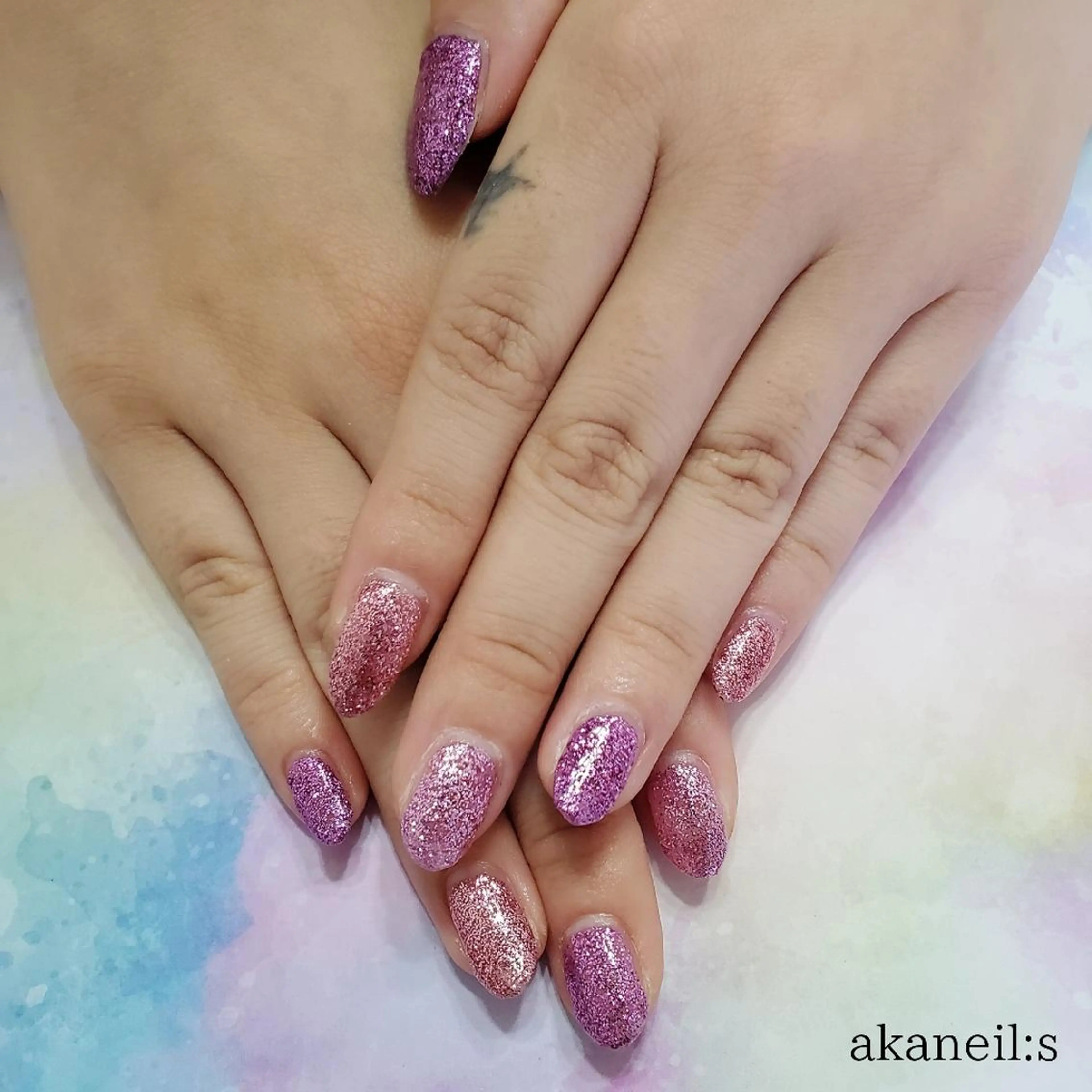 ネイル ラメ(グリッター) 【akaneils】 アカネのネイルデザイン
